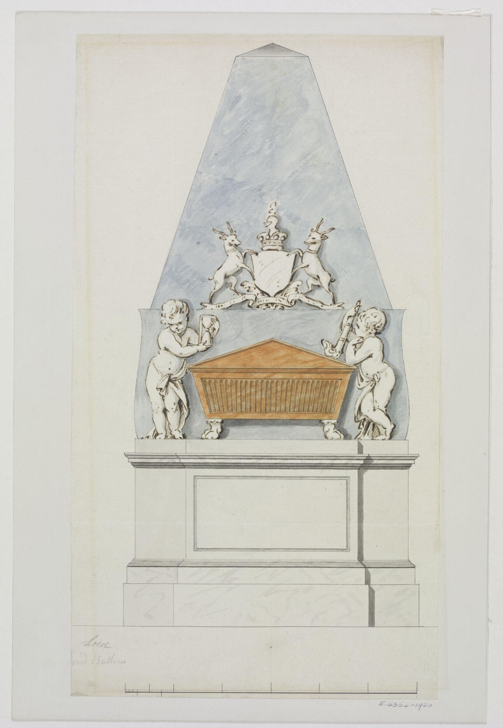 Monument design, Joseph Frans Nollekens, 1737-1823