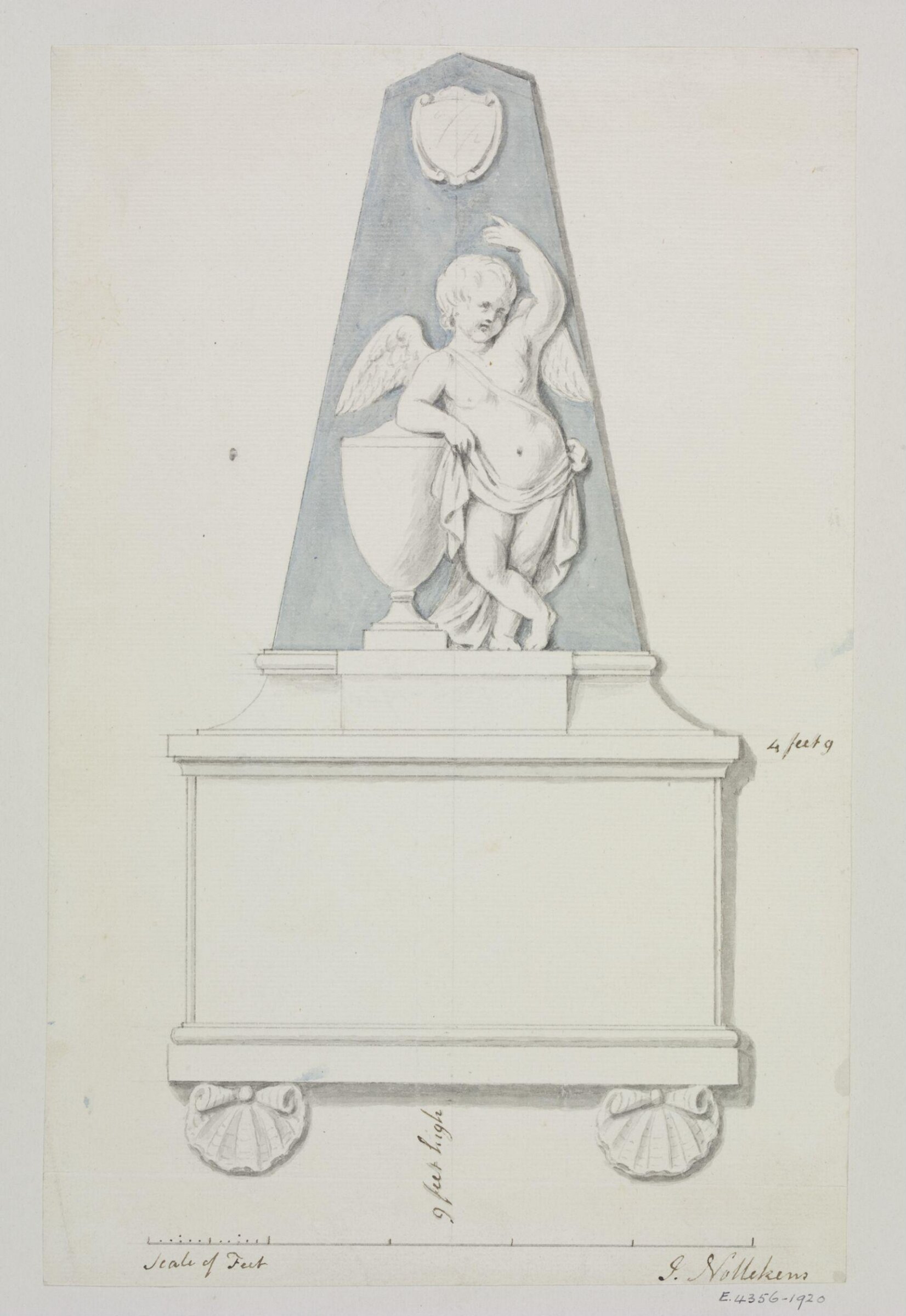 Unidentified monument design, Joseph Frans Nollekens, 1737-1823