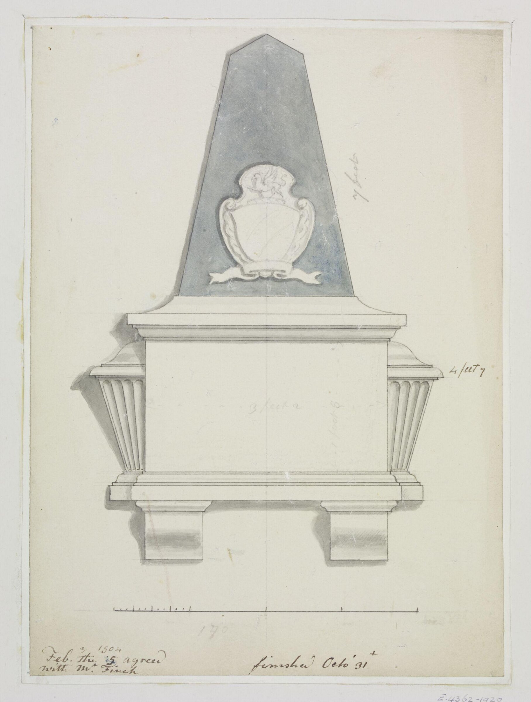 Monument design, Joseph Frans Nollekens, 1737-1823