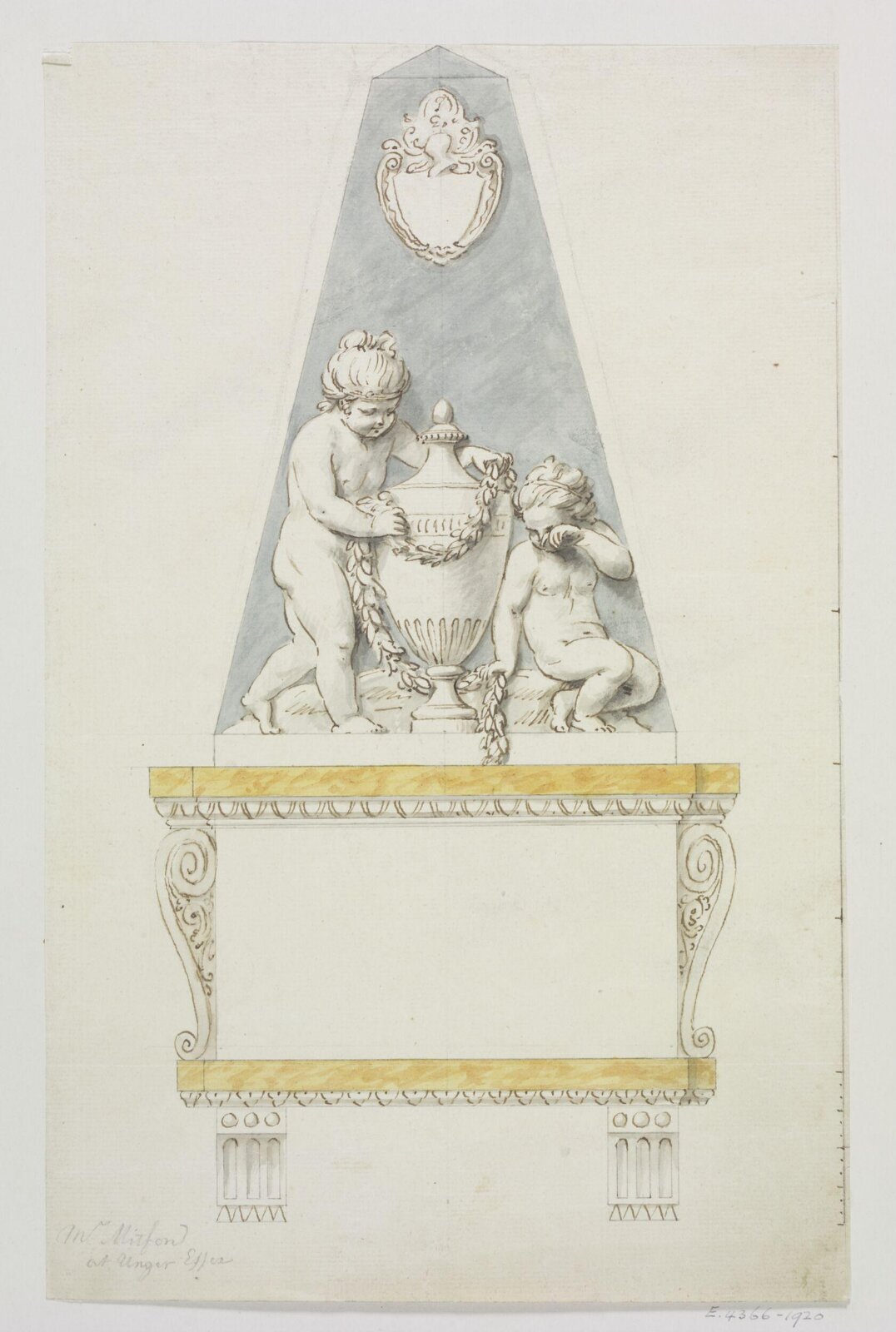 Monument design, Joseph Frans Nollekens, 1737-1823