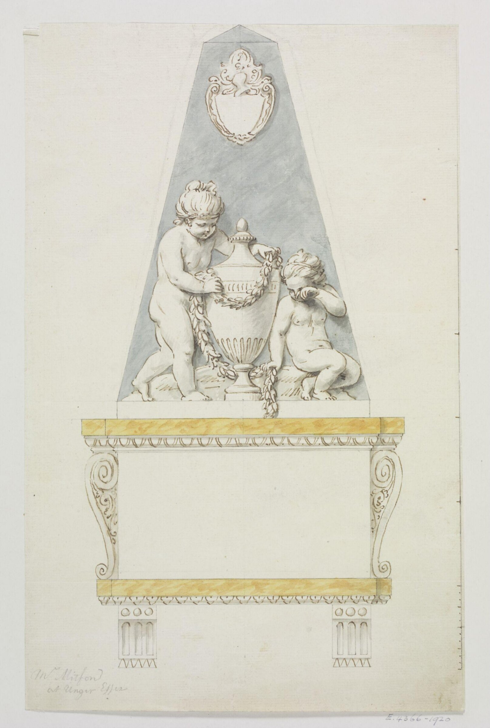 Monument design, Joseph Frans Nollekens, 1737-1823
