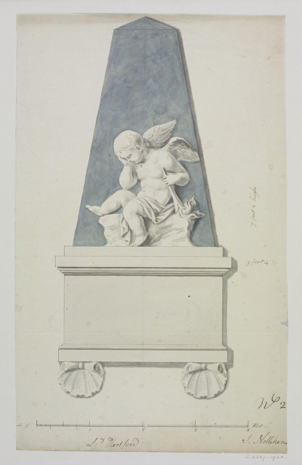 Monument design, Joseph Frans Nollekens, 1737-1823