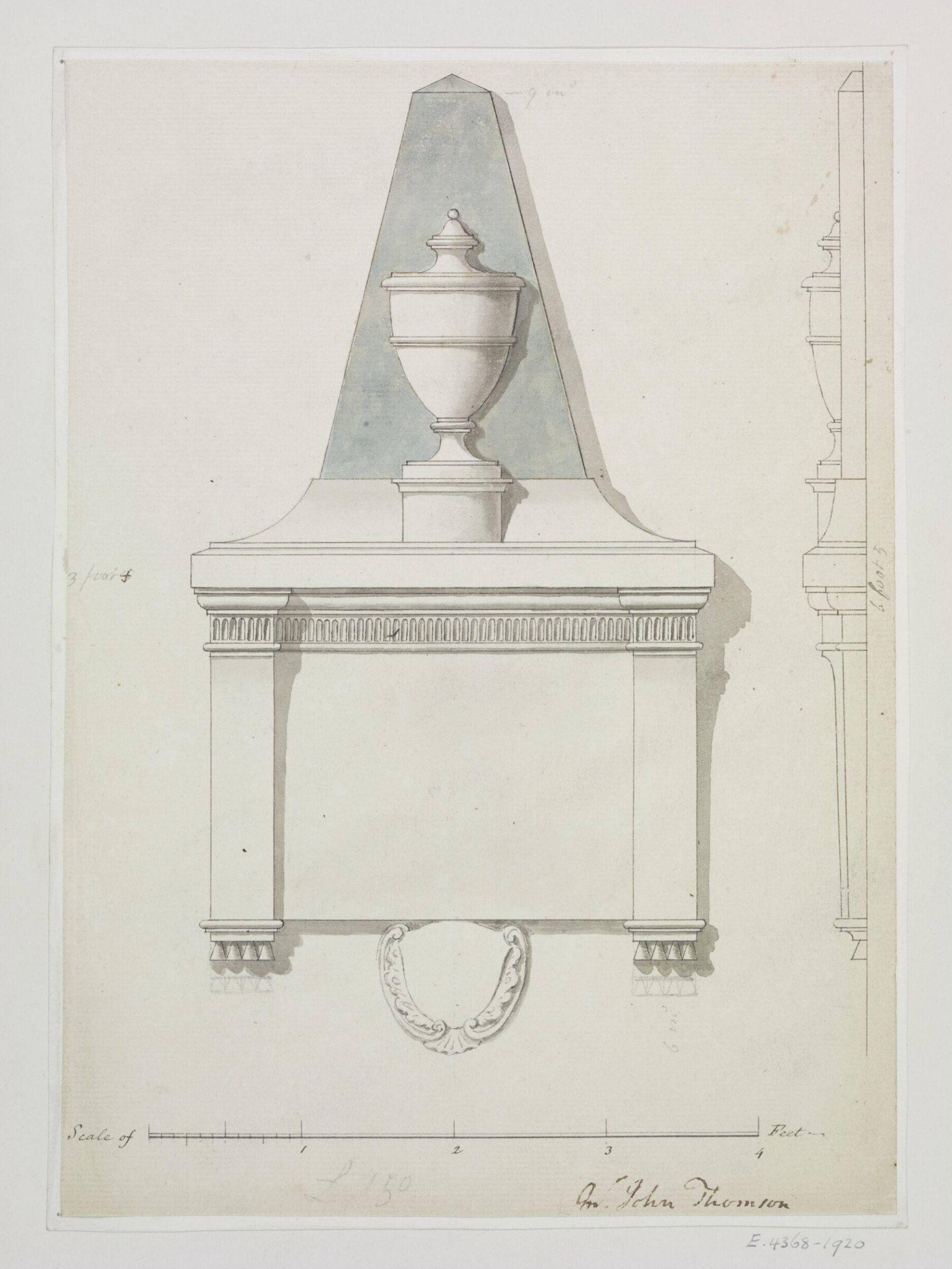 Monument design, Joseph Frans Nollekens, 1737-1823