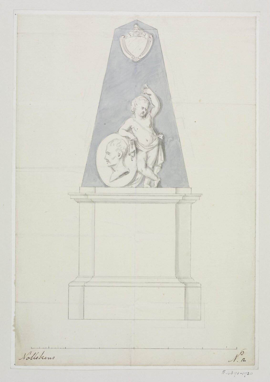 Monument design, Joseph Frans Nollekens, 1737-1823