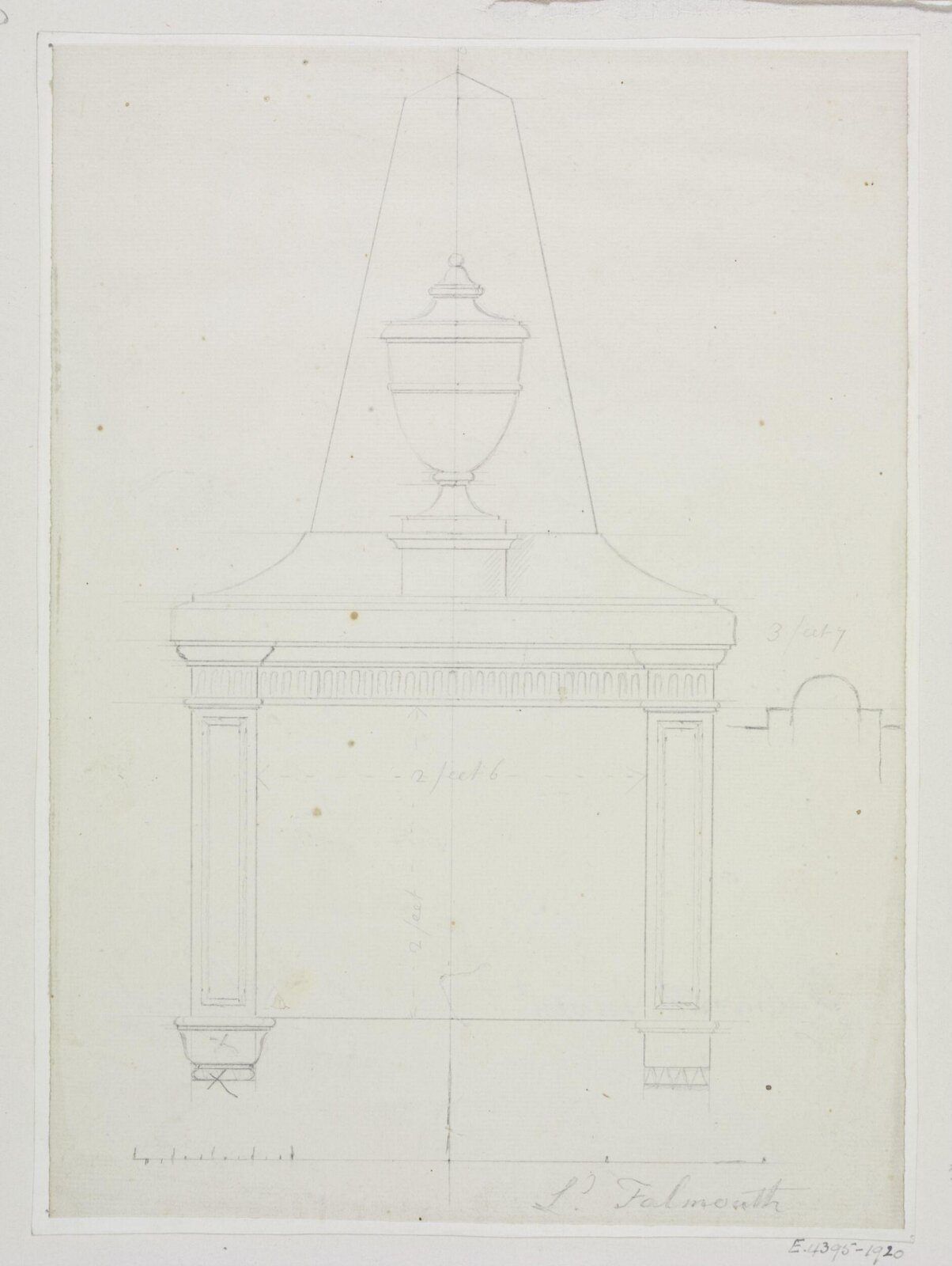 Monument design, Joseph Frans Nollekens, 1737-1823