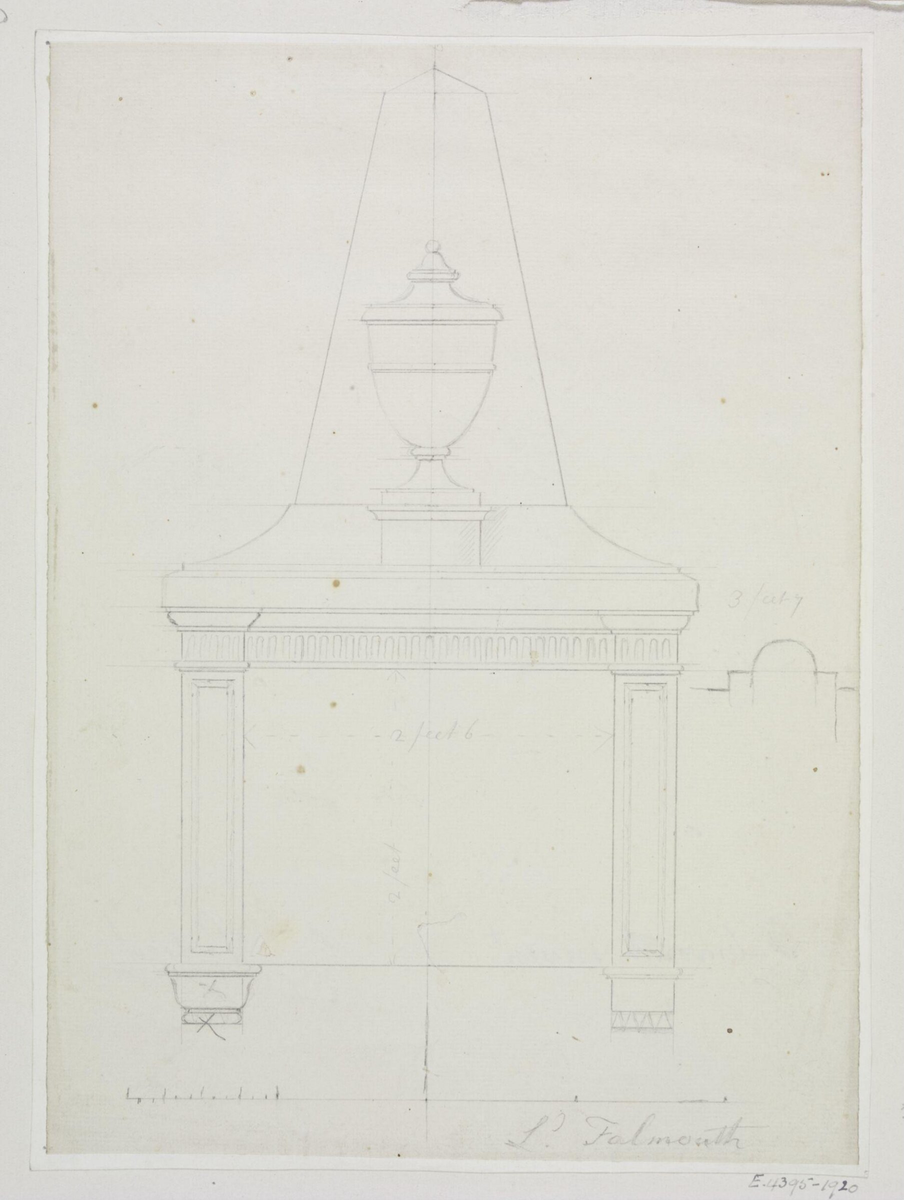 Monument design, Joseph Frans Nollekens, 1737-1823