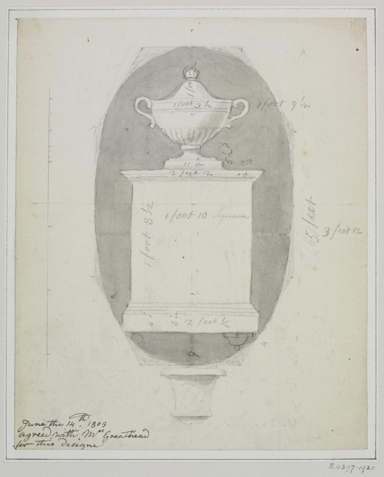 Drawing, Joseph Frans Nollekens, June 14th 1803