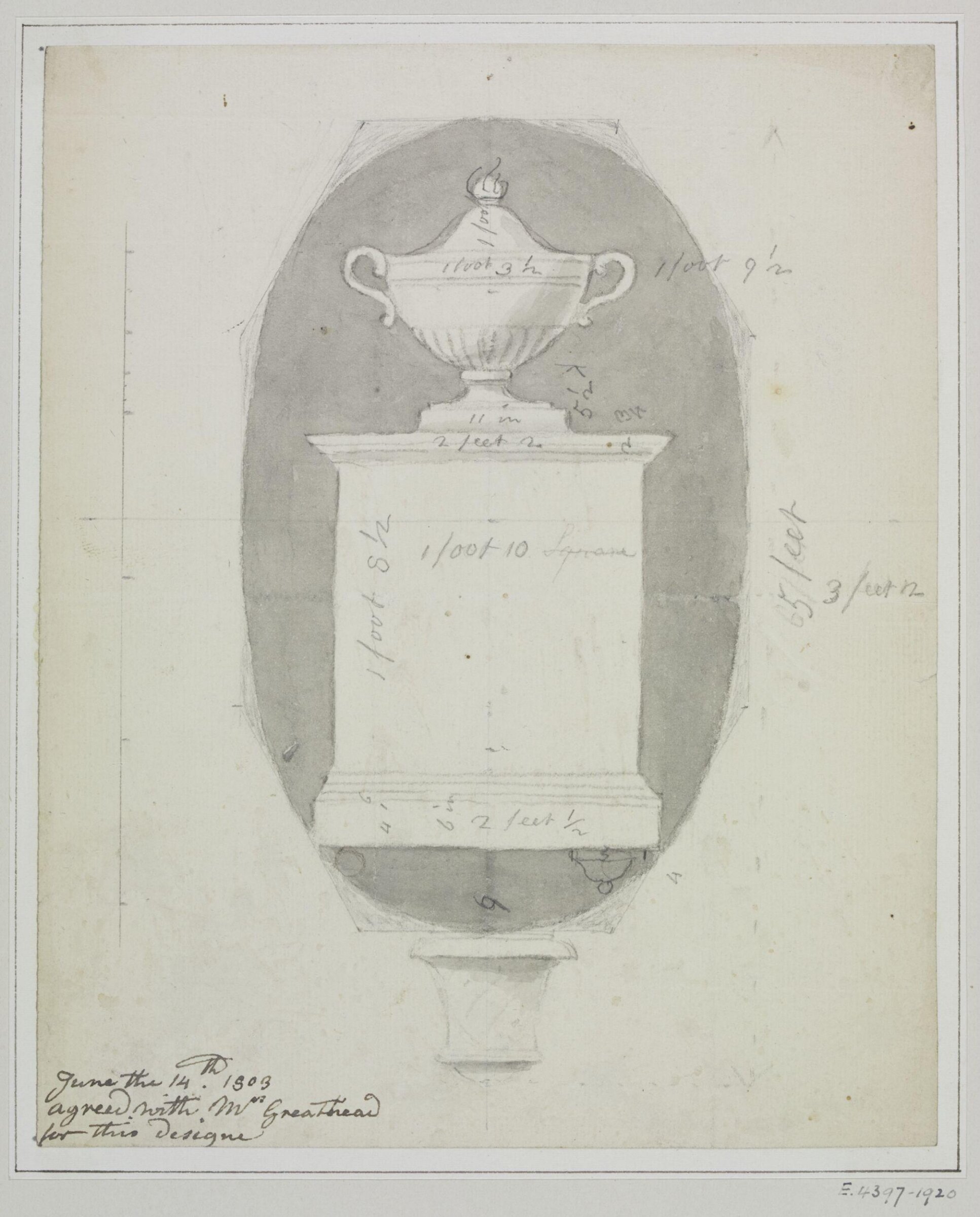 Drawing, Joseph Frans Nollekens, June 14th 1803