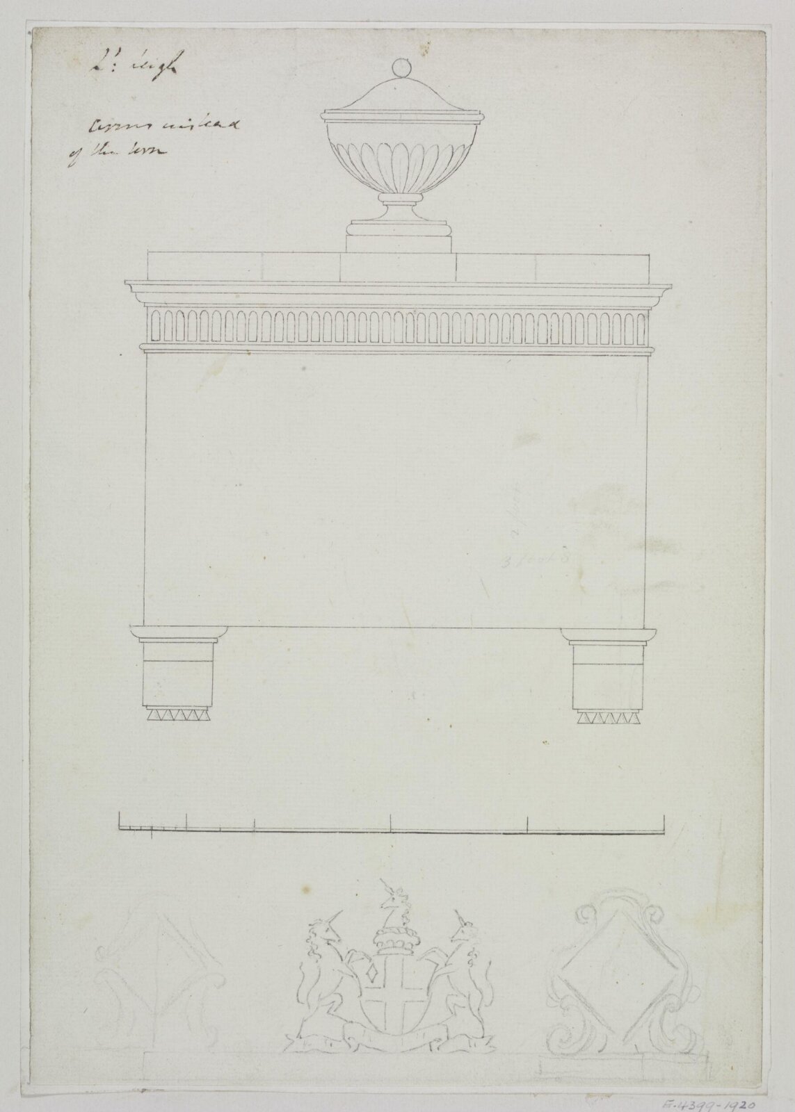 Monument design, Joseph Frans Nollekens, 1737-1823