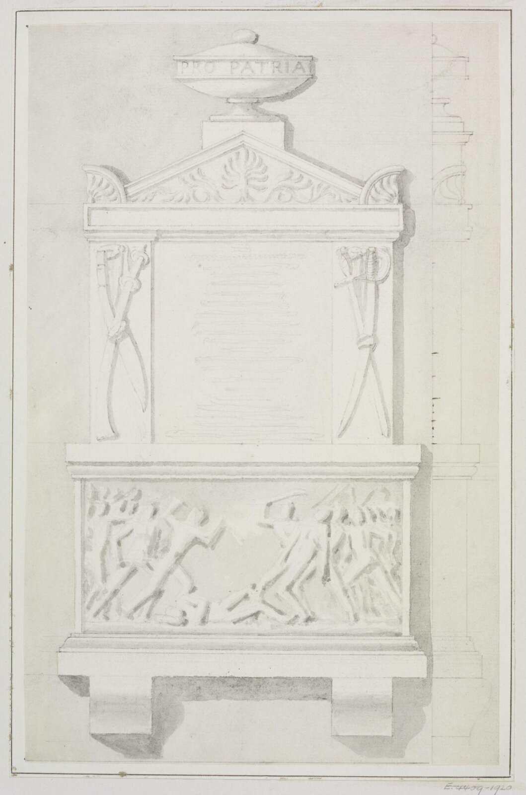 Unidentified monument design, Joseph Frans Nollekens, 1737-1823