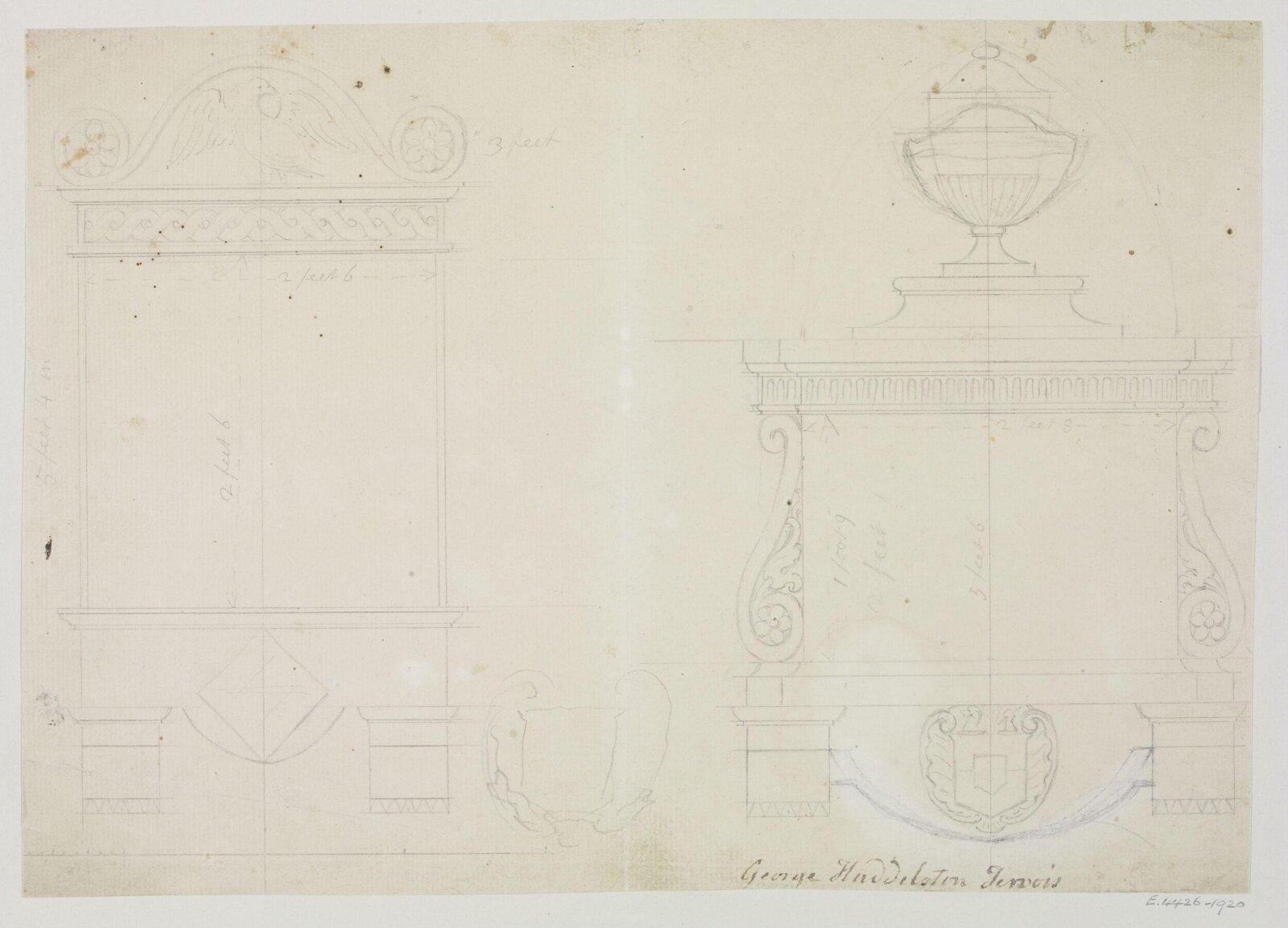 Monument design, Joseph Frans Nollekens, 1737-1823