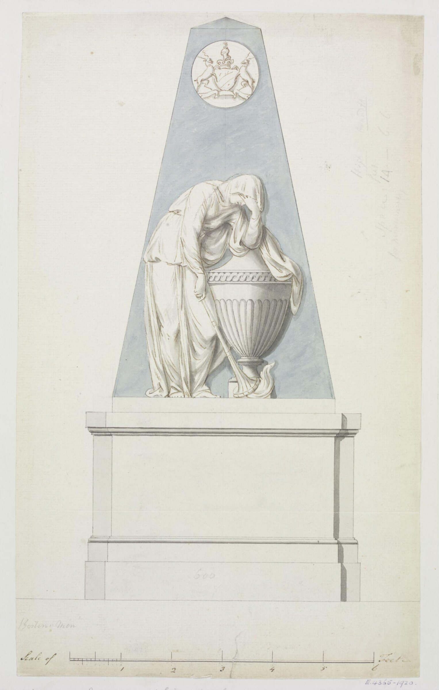 Monument design, Joseph Frans Nollekens, 1737-1823