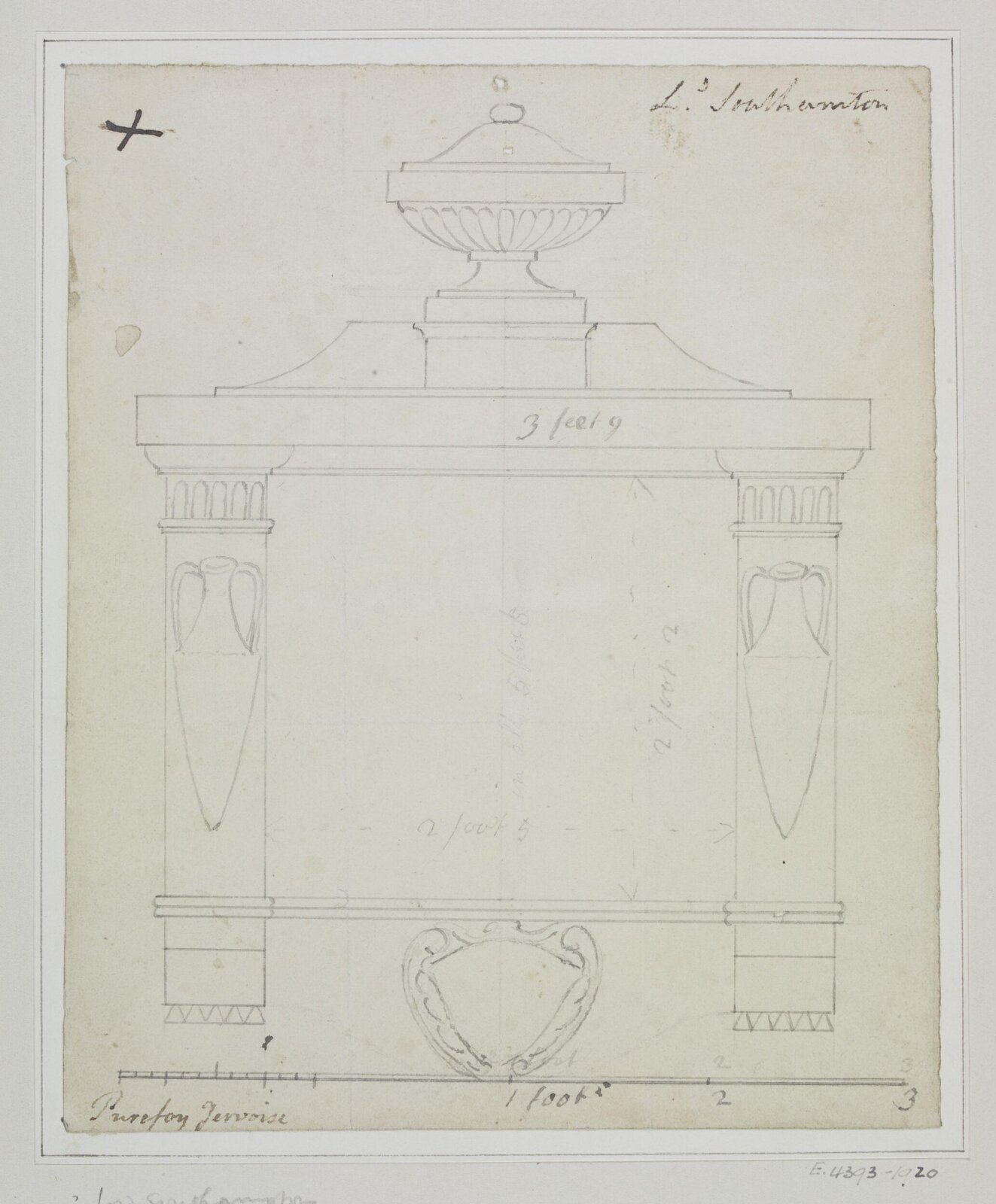 Monument design, Joseph Frans Nollekens, 1737-1823