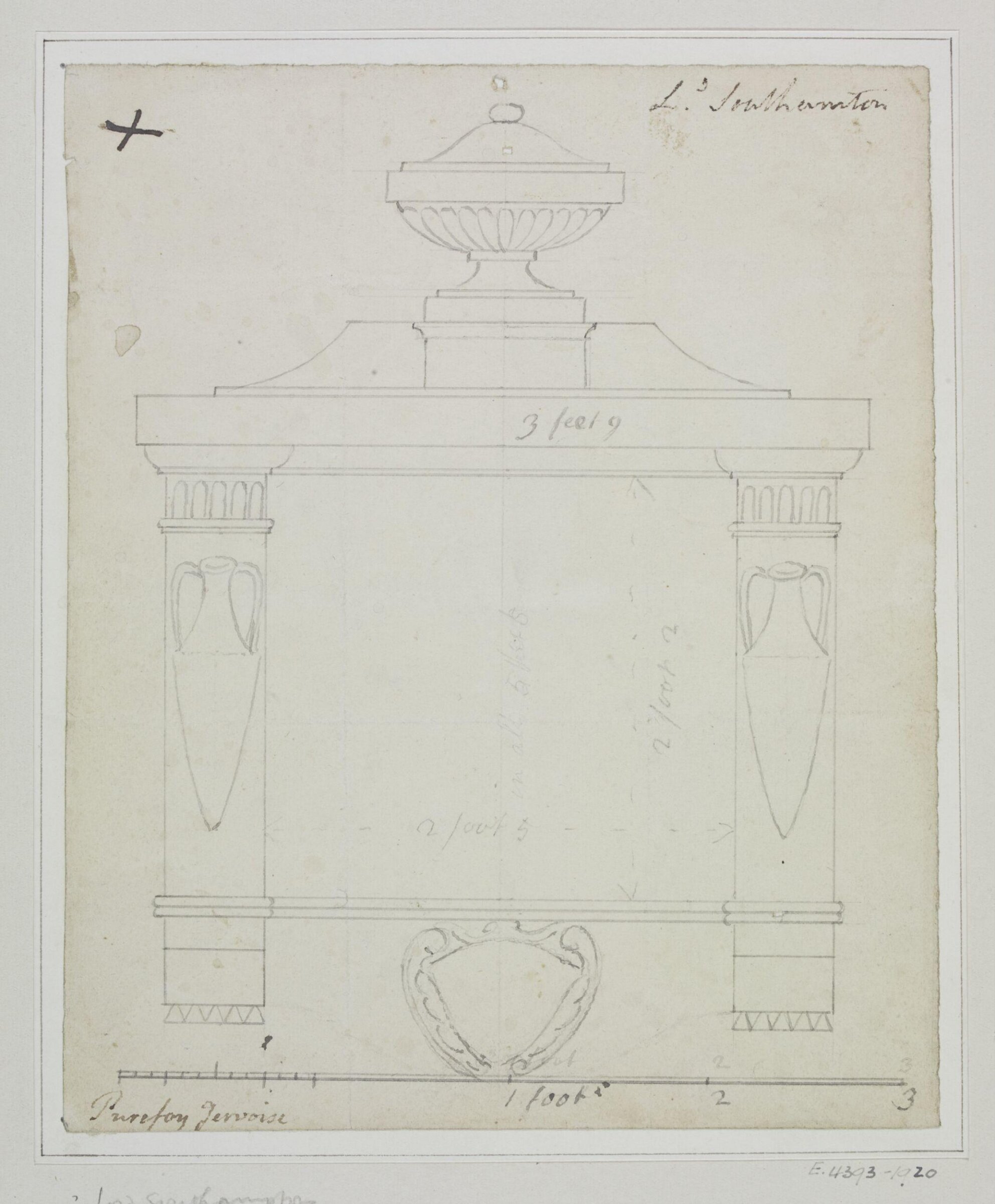 Monument design, Joseph Frans Nollekens, 1737-1823