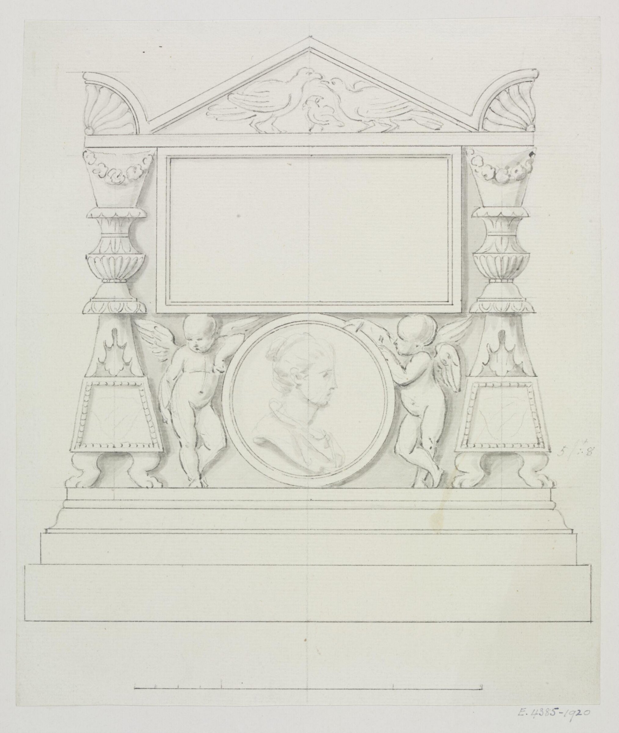 Unidentified monument design, Joseph Frans Nollekens, 1737-1823