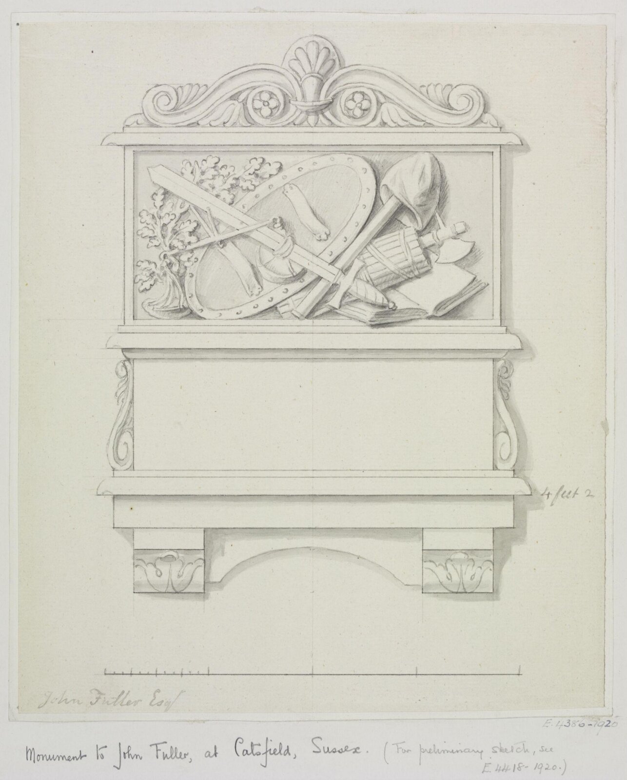 Monument design, Joseph Frans Nollekens, 1737-1823