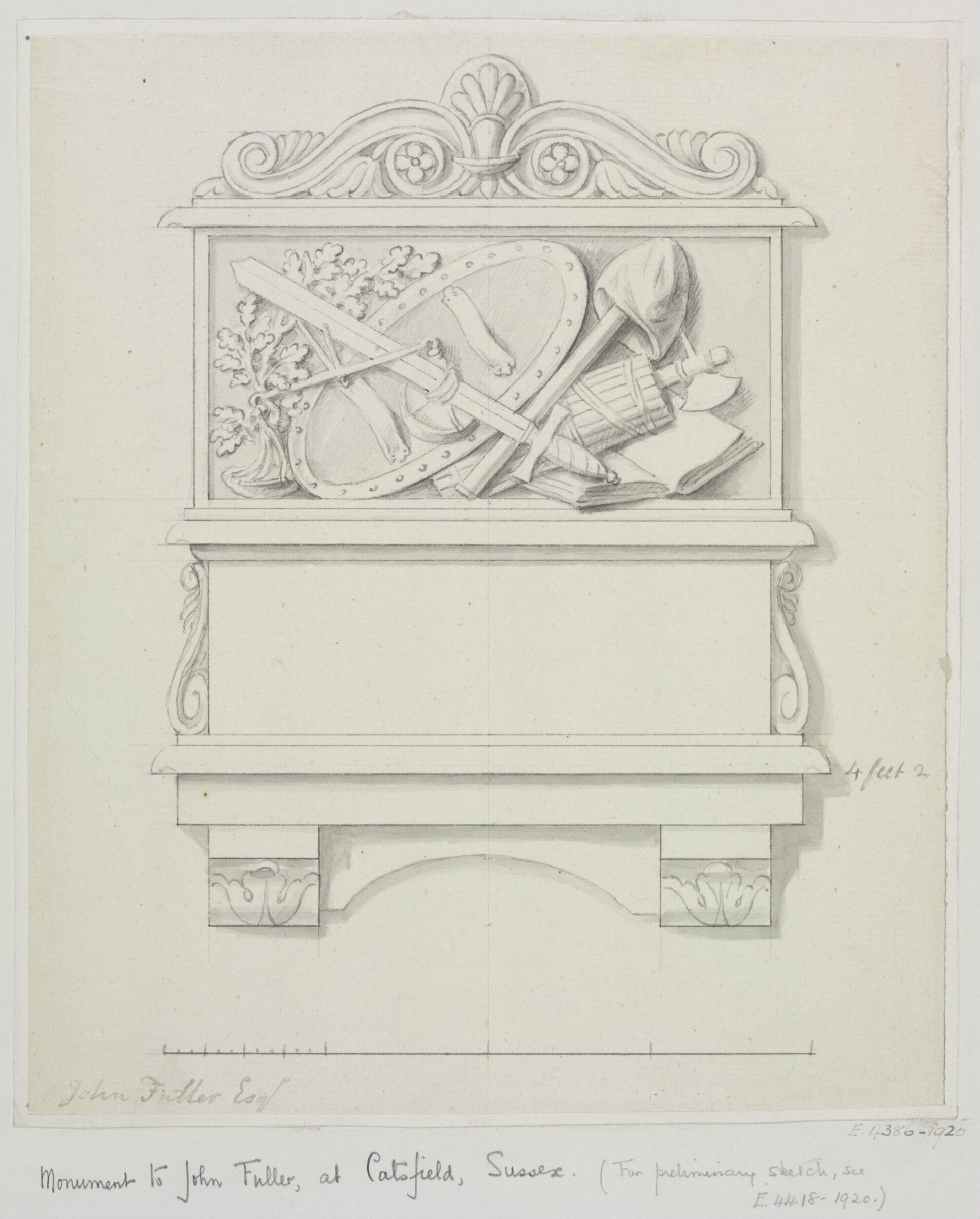 Monument design, Joseph Frans Nollekens, 1737-1823