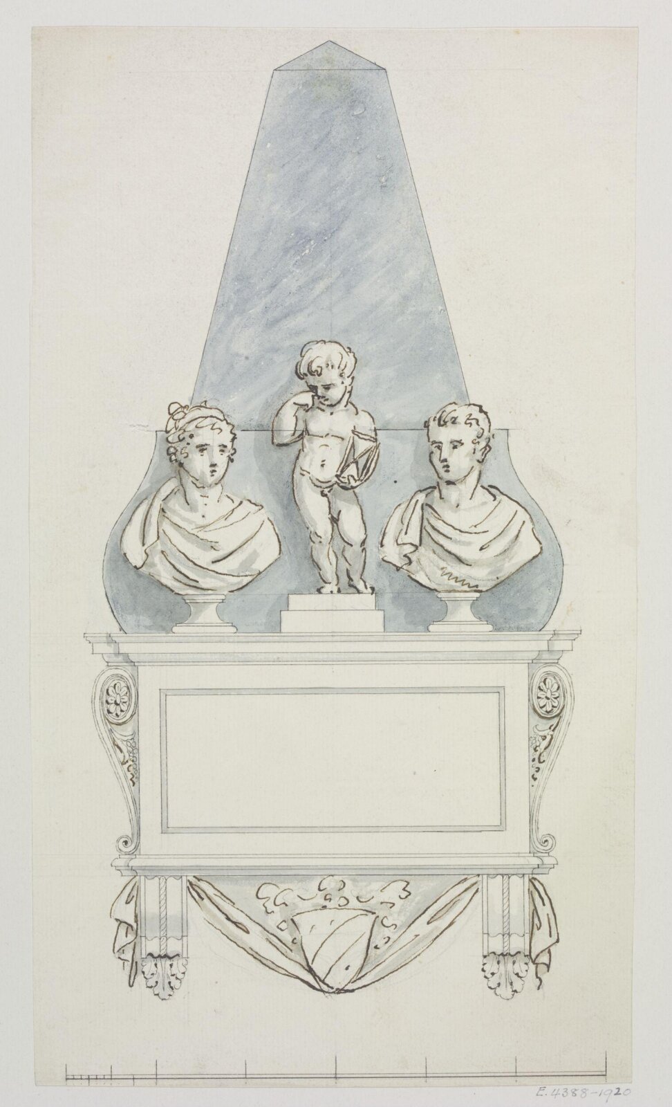 Unidentified monument design, Joseph Frans Nollekens, 1737-1823