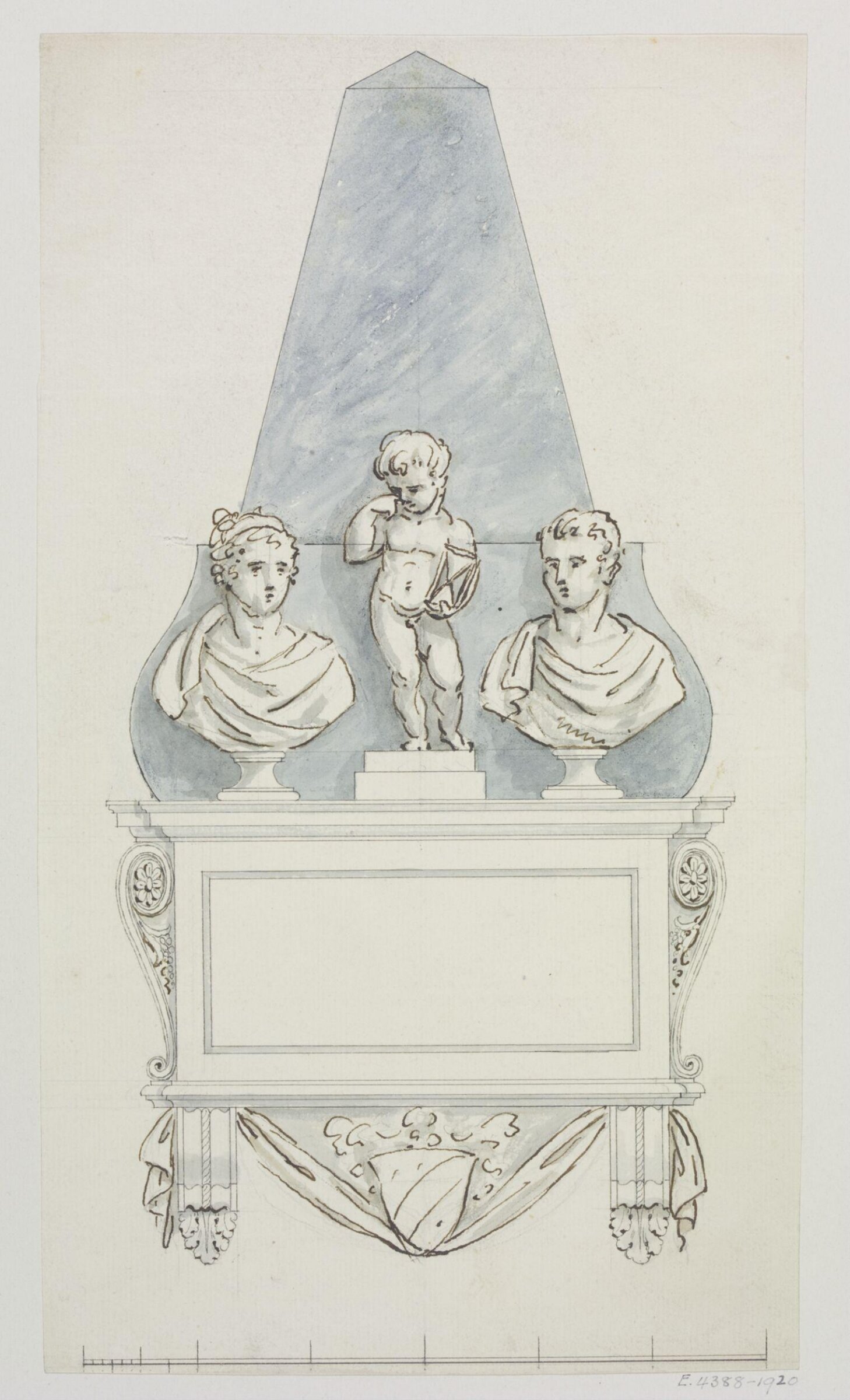 Unidentified monument design, Joseph Frans Nollekens, 1737-1823