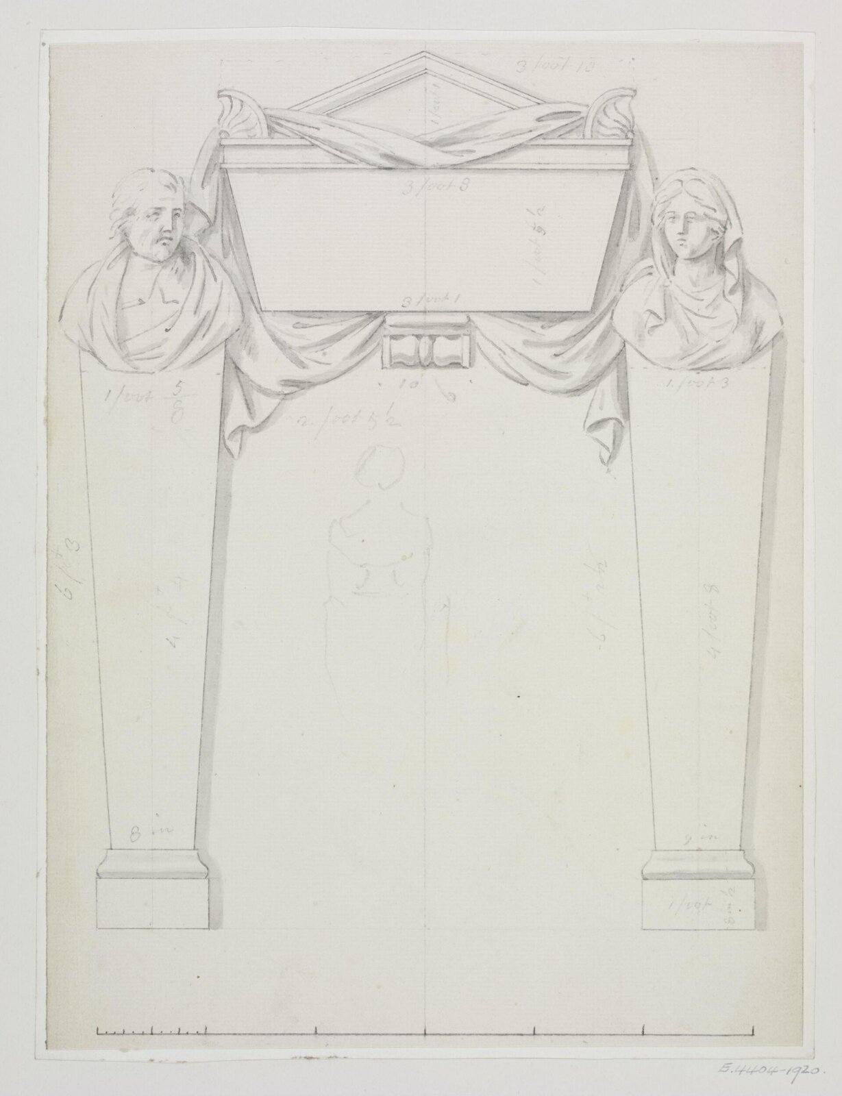 Unidentified monument design, Joseph Frans Nollekens, 1737-1823