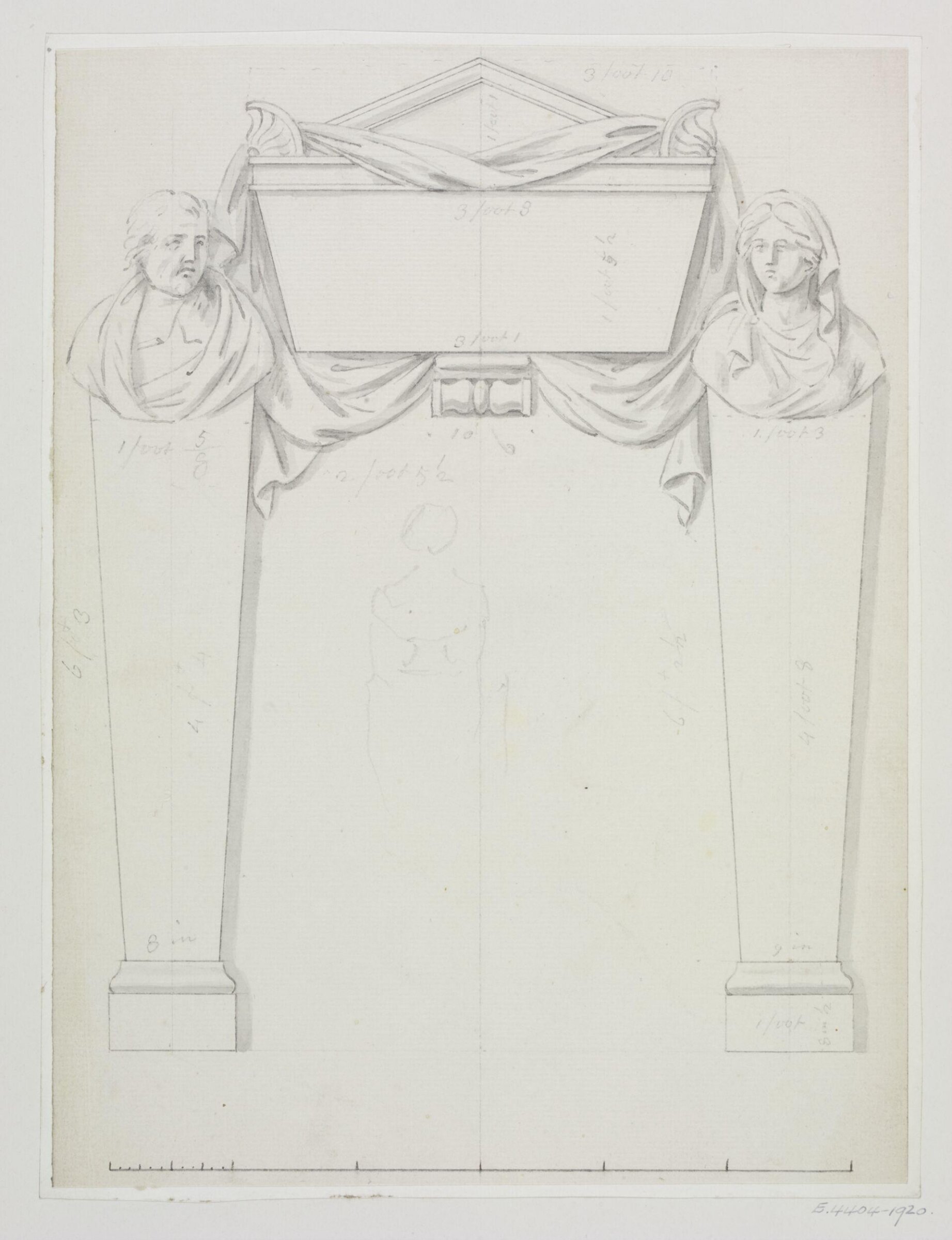 Unidentified monument design, Joseph Frans Nollekens, 1737-1823