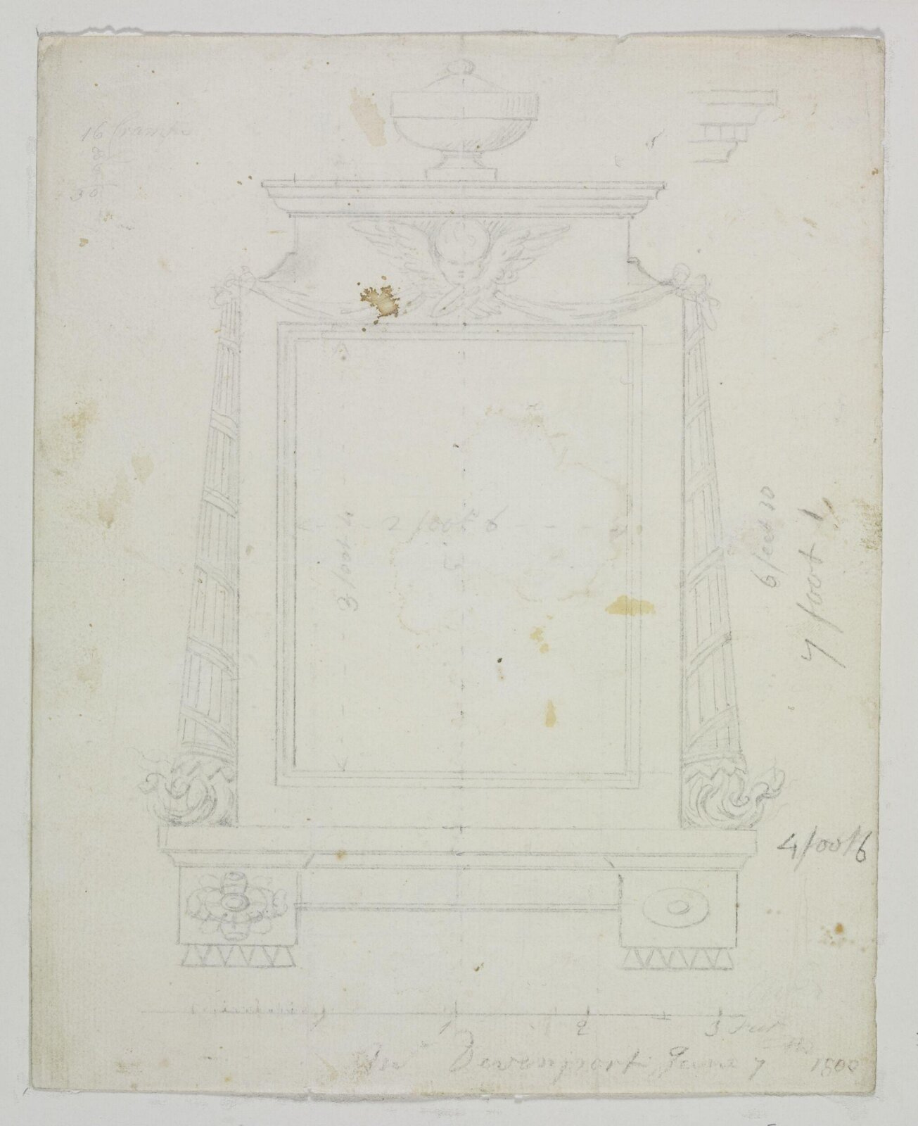 Monument design, Joseph Frans Nollekens, 1737-1823