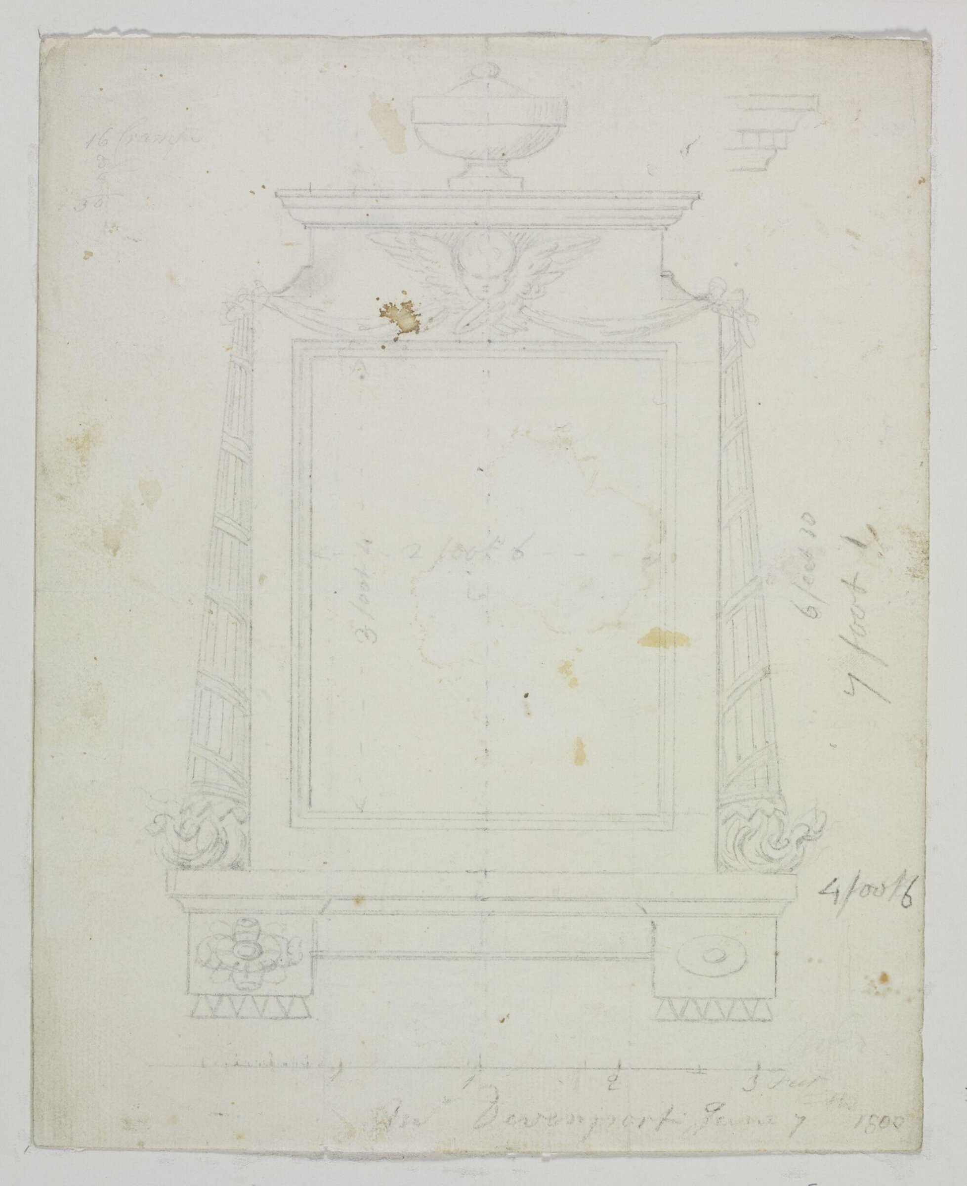 Monument design, Joseph Frans Nollekens, 1737-1823
