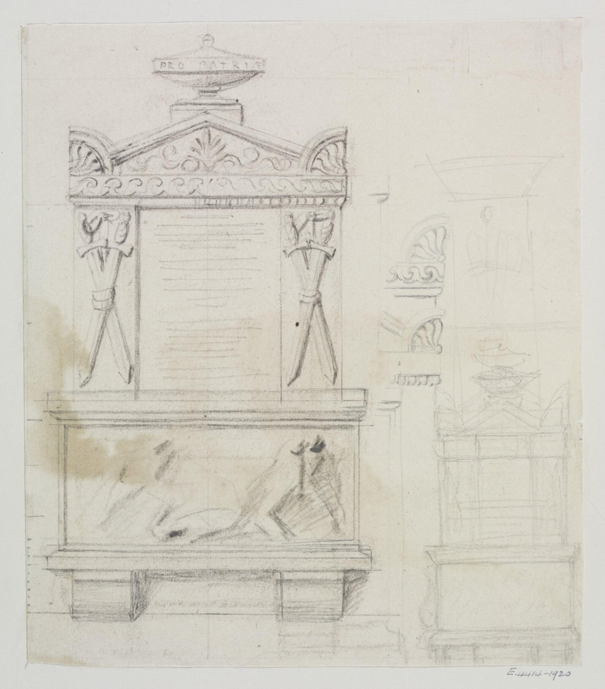 Monument design, Joseph Frans Nollekens, 1737-1823
