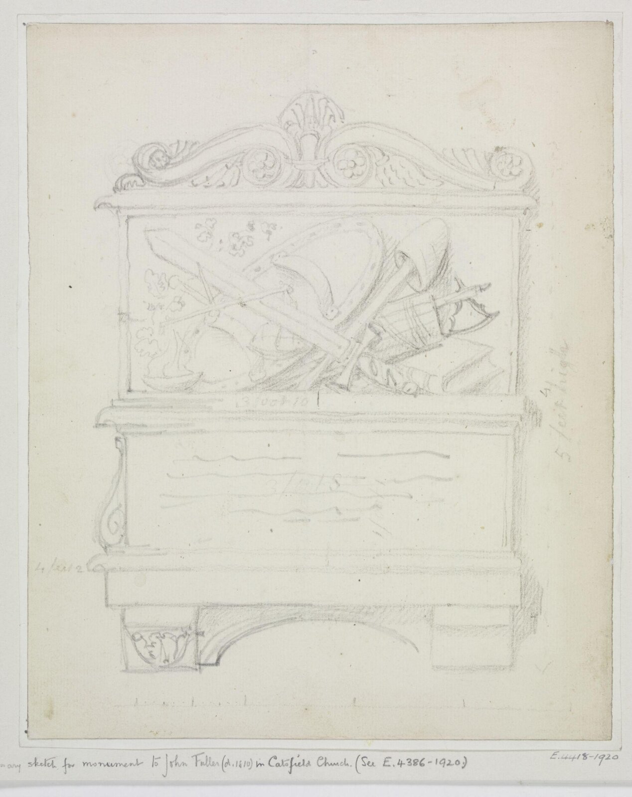 Monument design, Joseph Frans Nollekens, 1737-1823