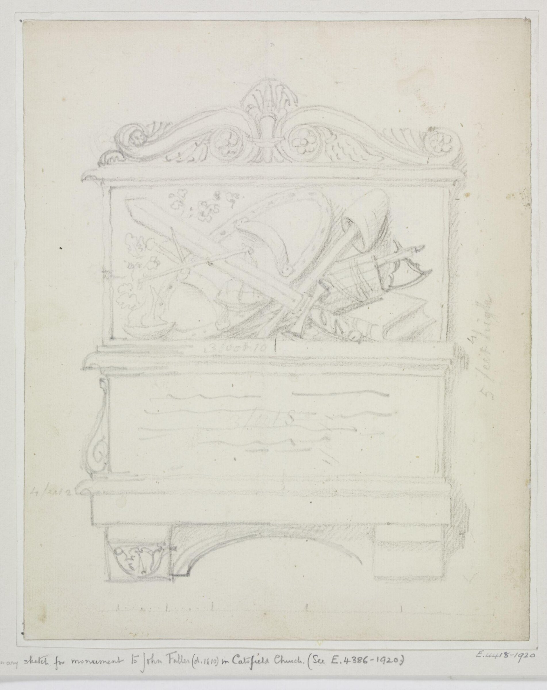 Monument design, Joseph Frans Nollekens, 1737-1823