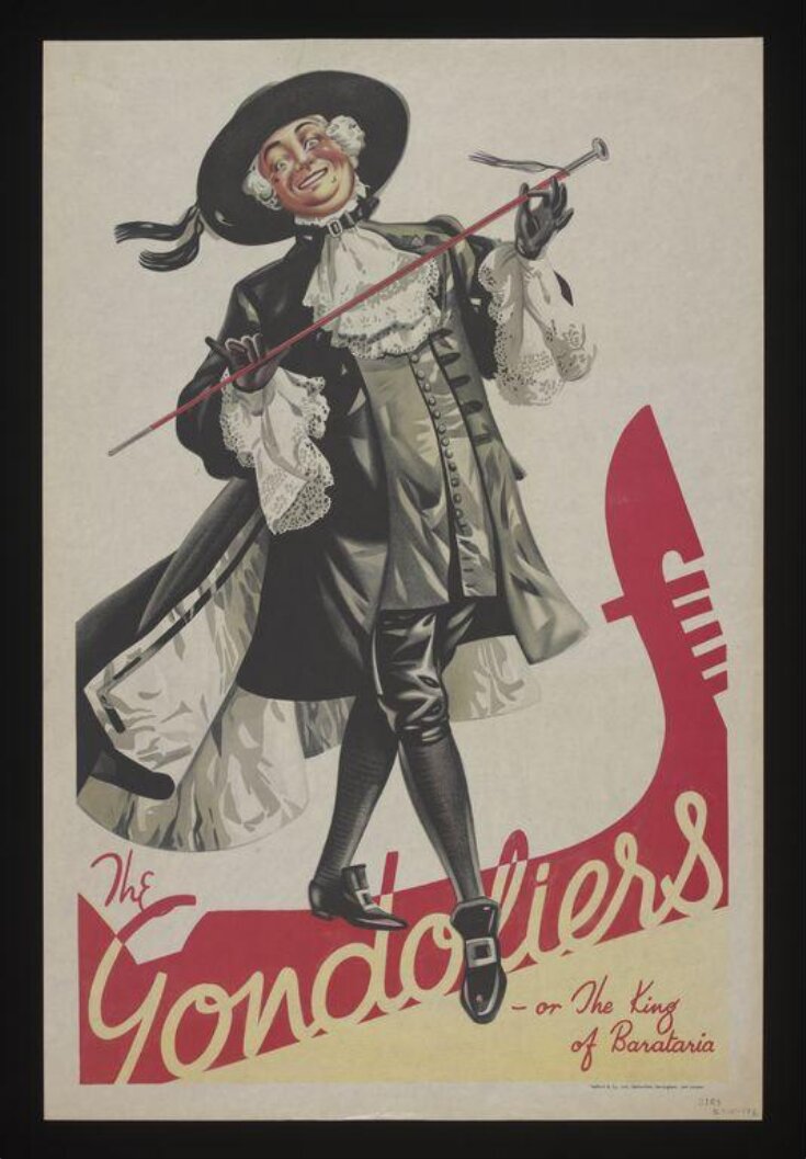 Stock poster issued by Stafford and Co. advertising <i>The Gondoliers, or, The King of Barataria</i>, ca.1930. image