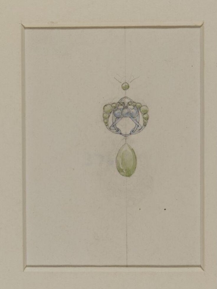 Design for a pendant set with green stones top image