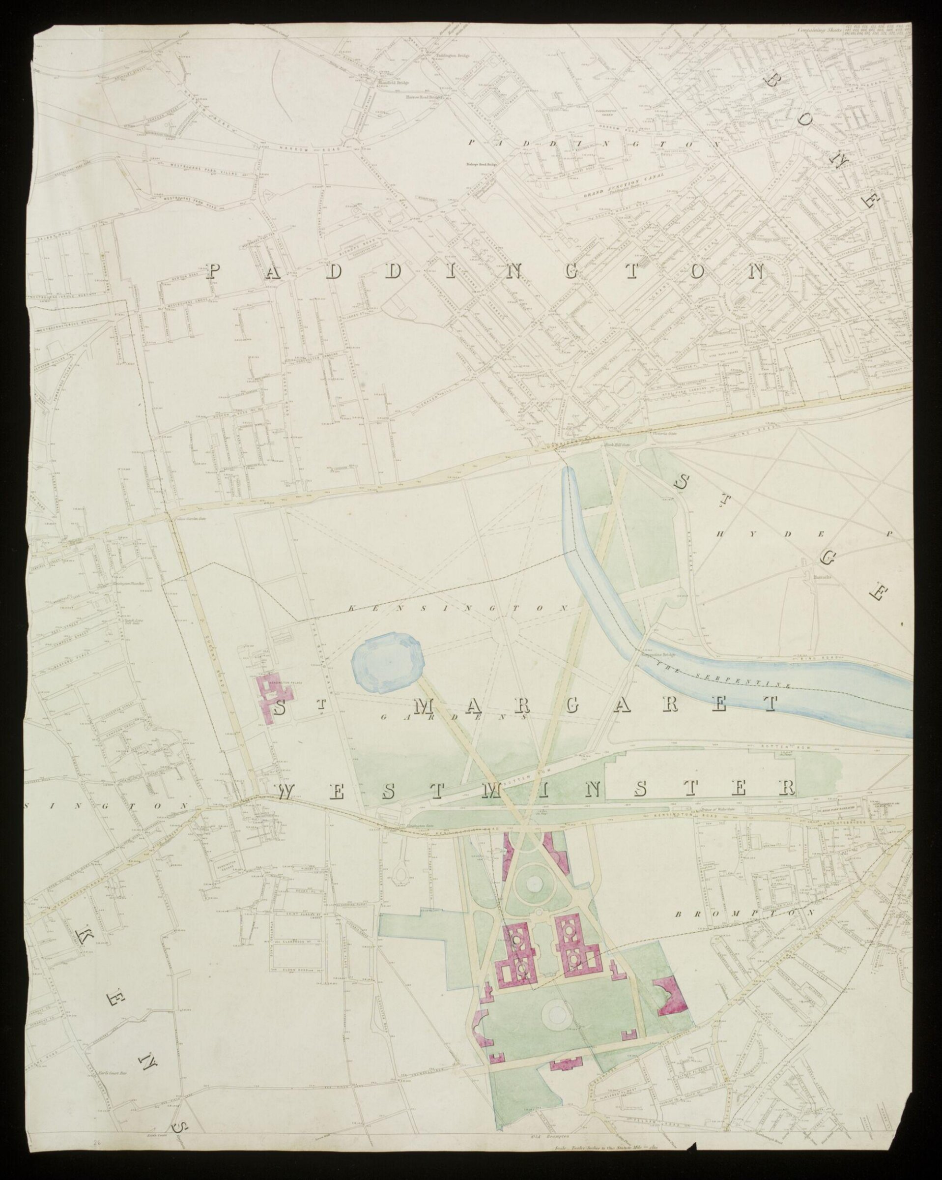 Block plan of the Kensington Estate, Charles Cockerell, 1850s