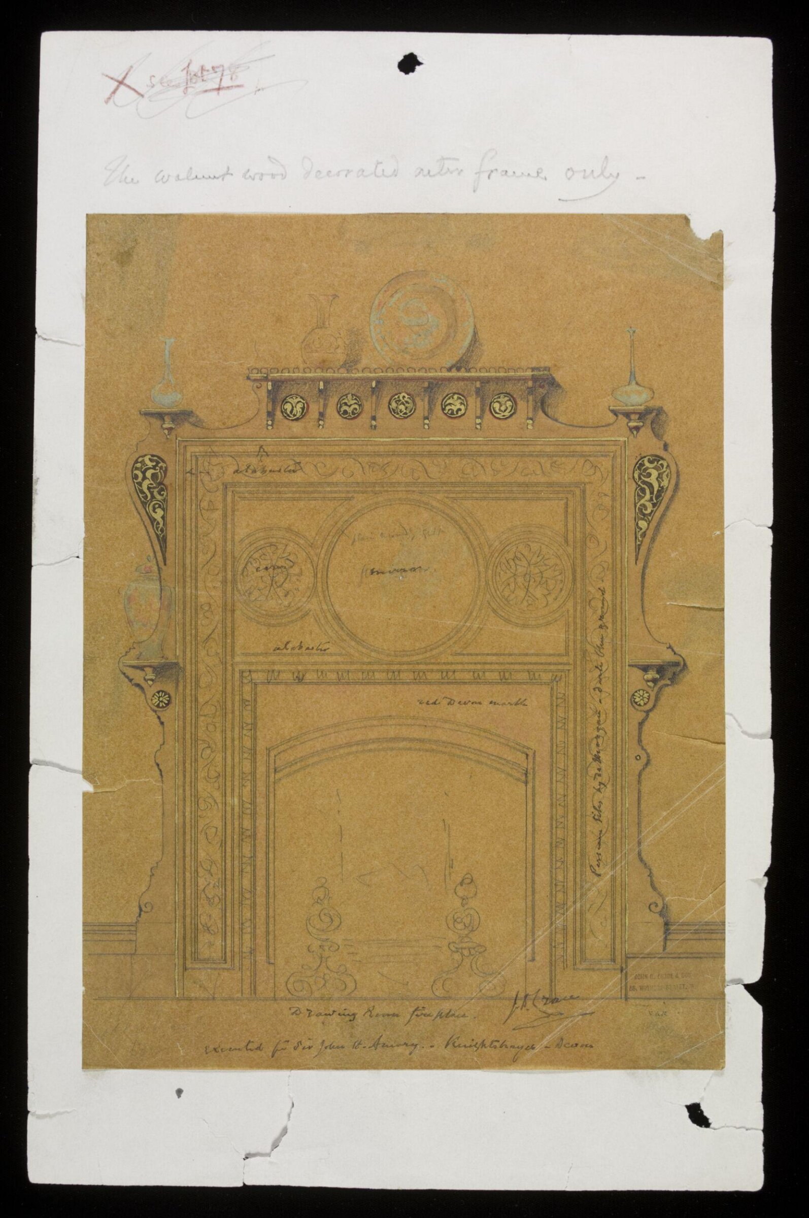 Doorways and fireplaces at Knightshayes Court, John Dibblee Crace, 1881-82