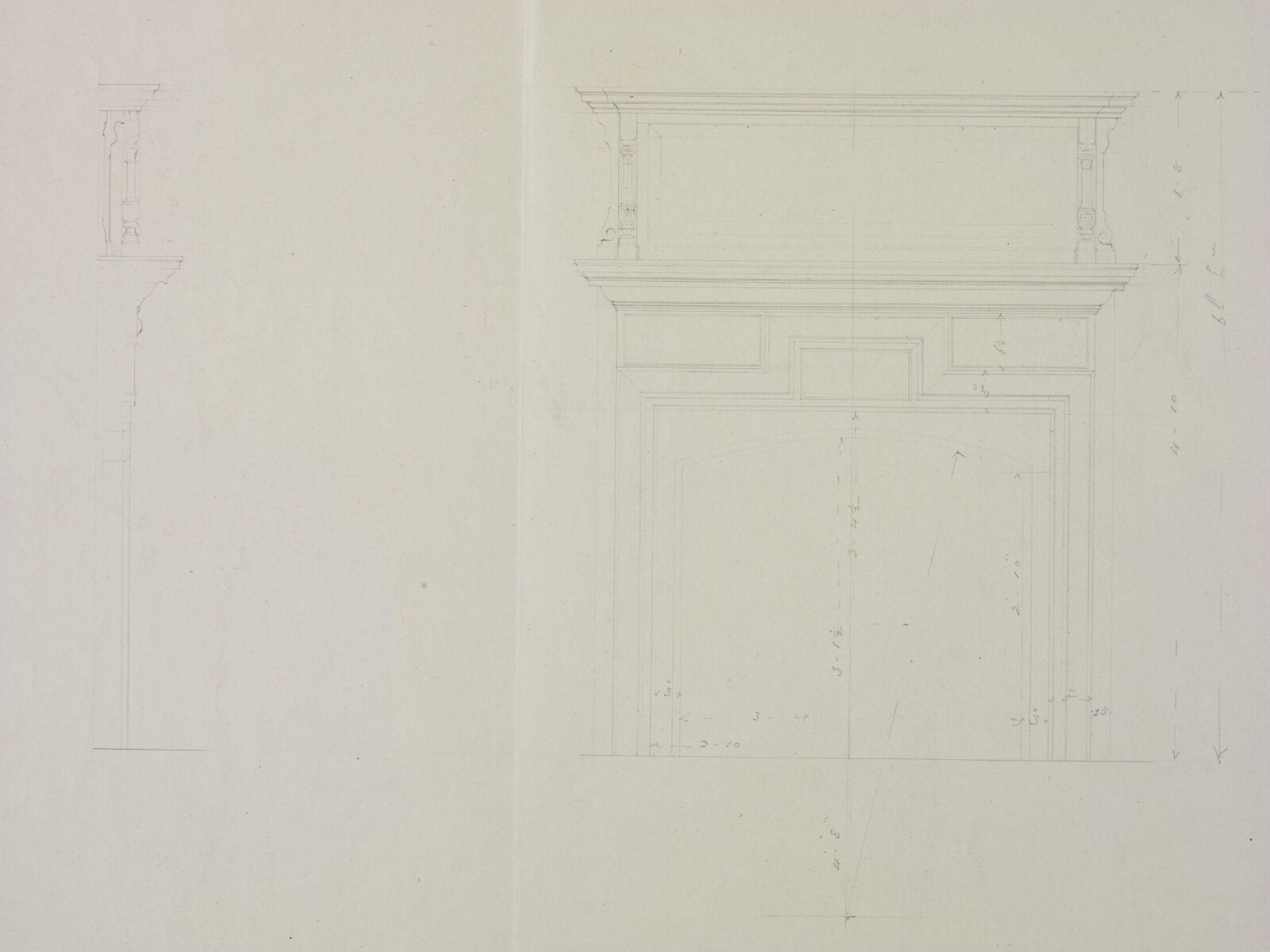 Design for a chimney-piece, John Dibblee Crace, 1894