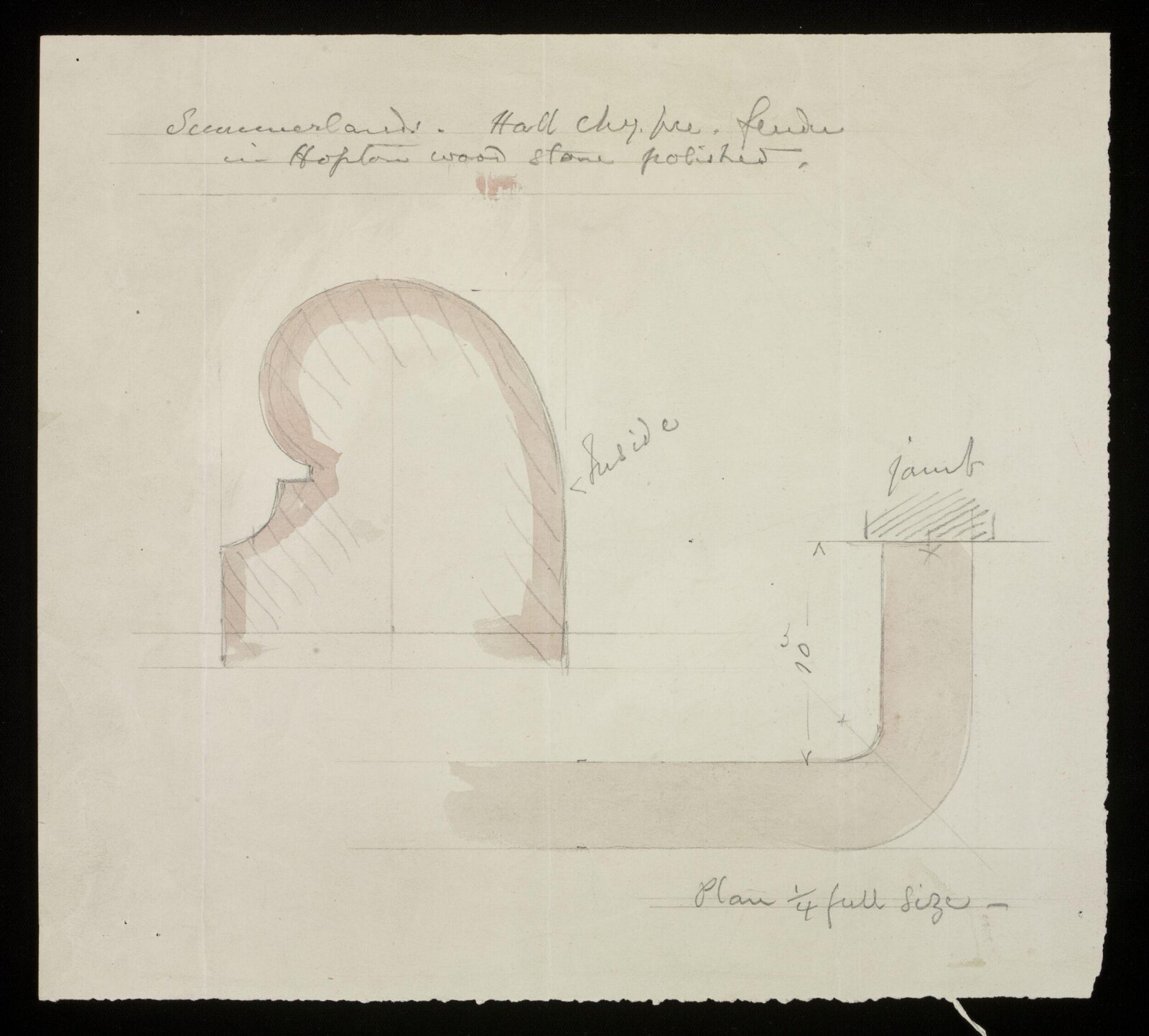 Design for a chimney-piece, John Dibblee Crace, 1891