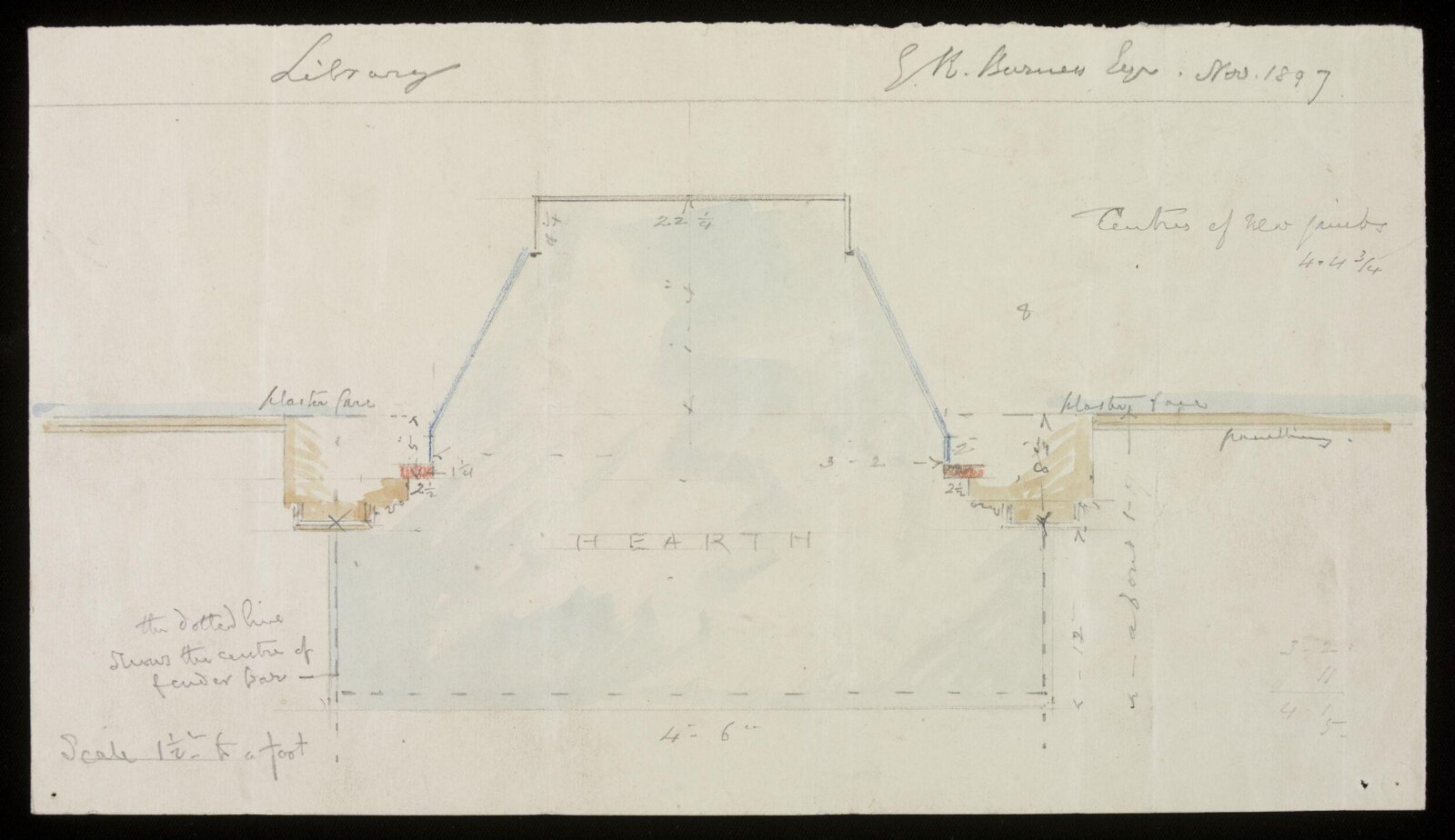 Design for a chimney-piece, John Dibblee Crace, 1897
