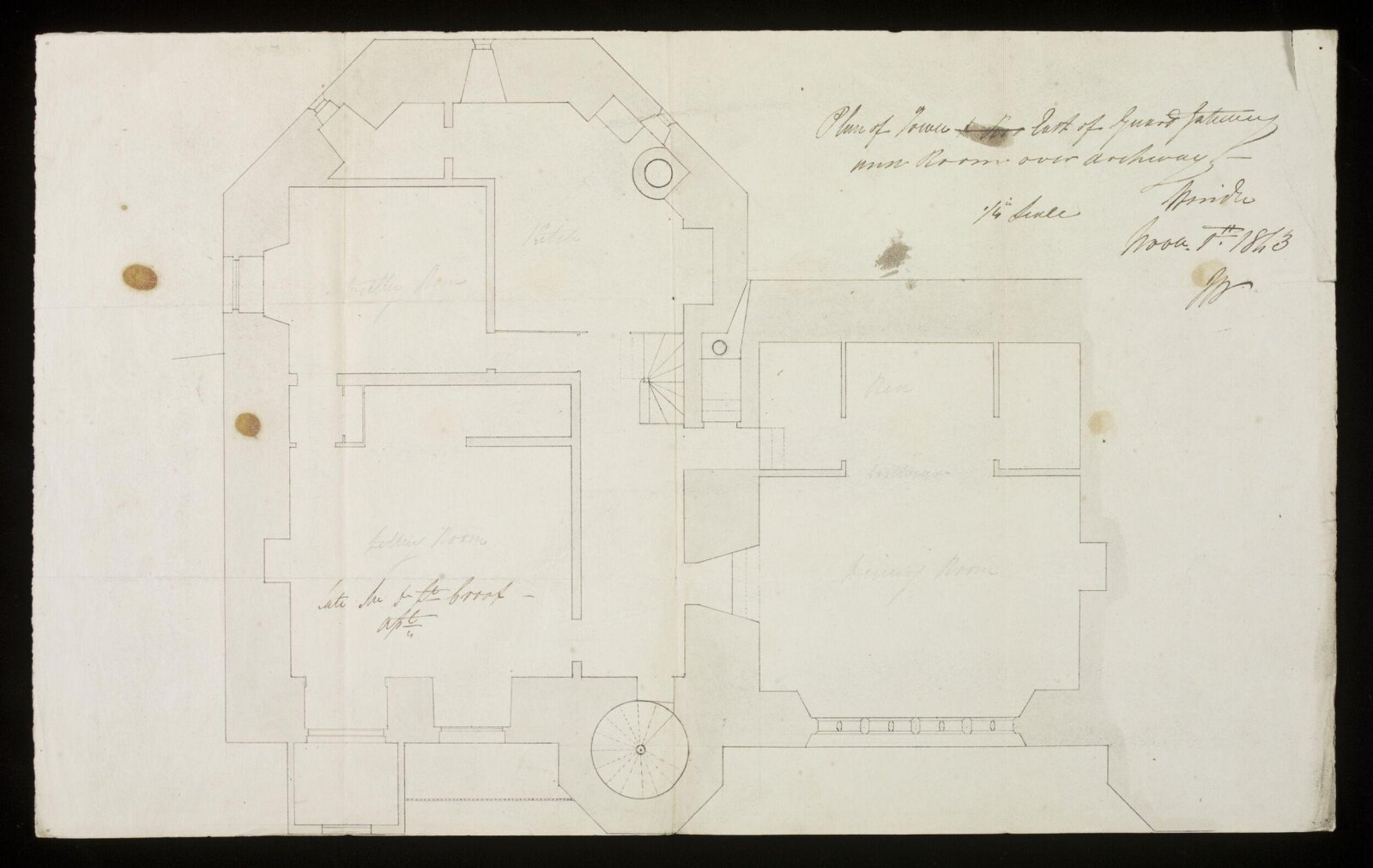 Drawing, J Whiting, 1843