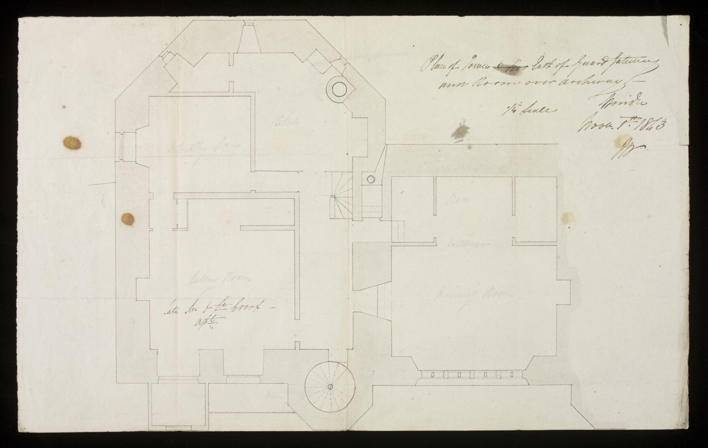 Drawing, J Whiting, 1843