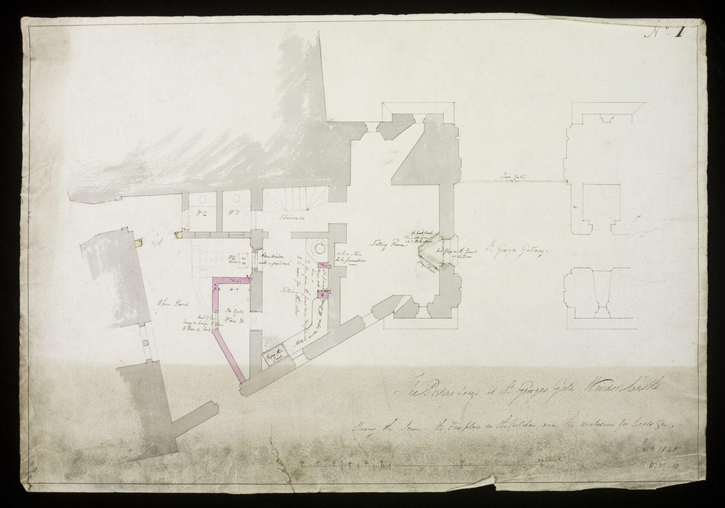 Drawing, J Wyattville, 1840