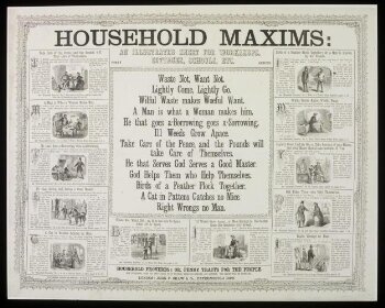 Household Maxims:  An Illustrated Sheet for Workshops, Cottages, Schools etc.