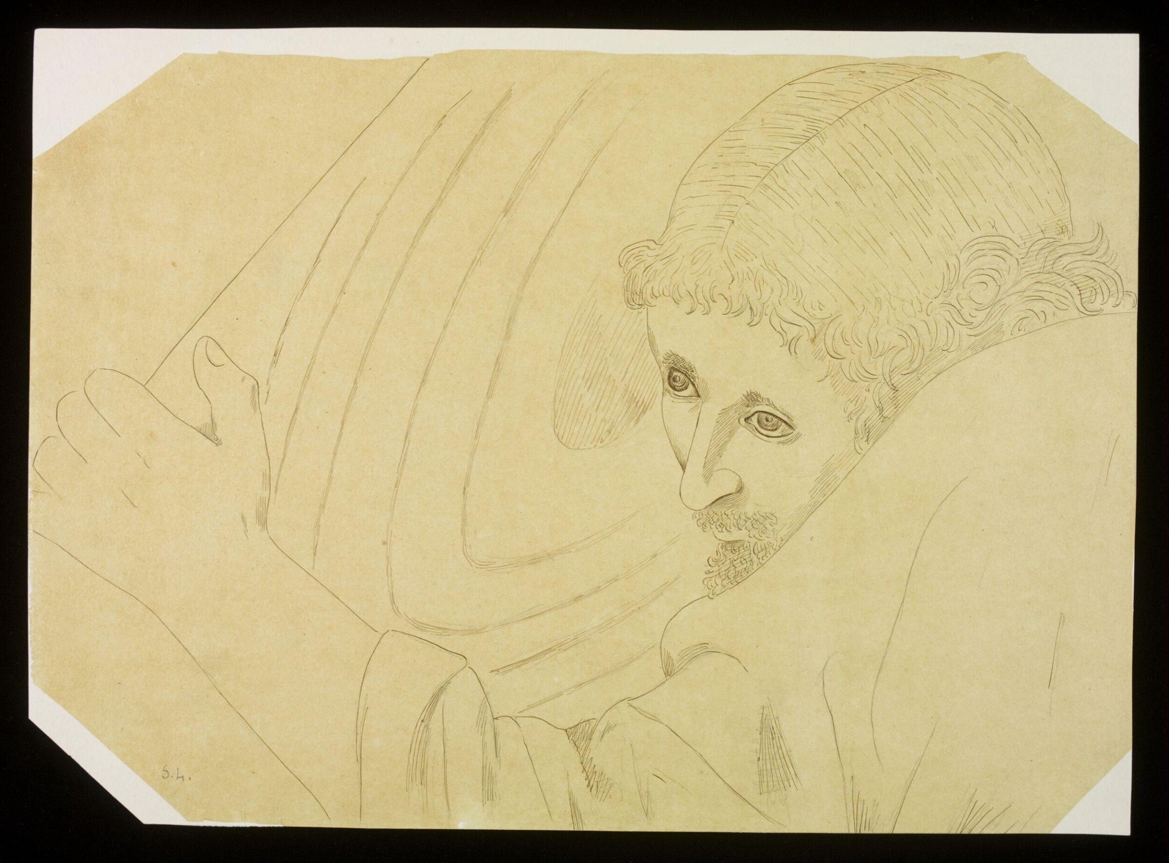 Full-size tracing after ' The Transport of the Sacred Wood' by Pierro della Francesca., Austen Henry Sir GCB Layard, 19th century