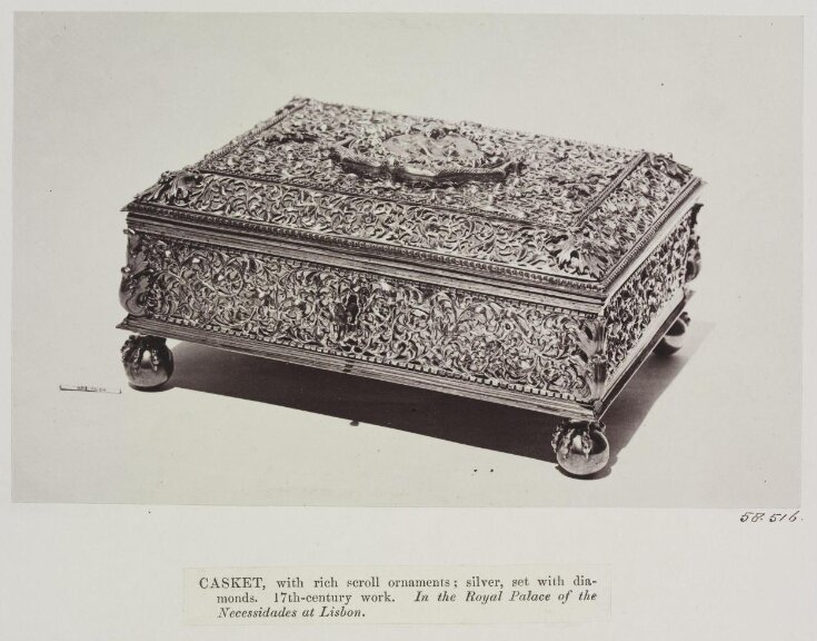 Silver and diamond Casket top image
