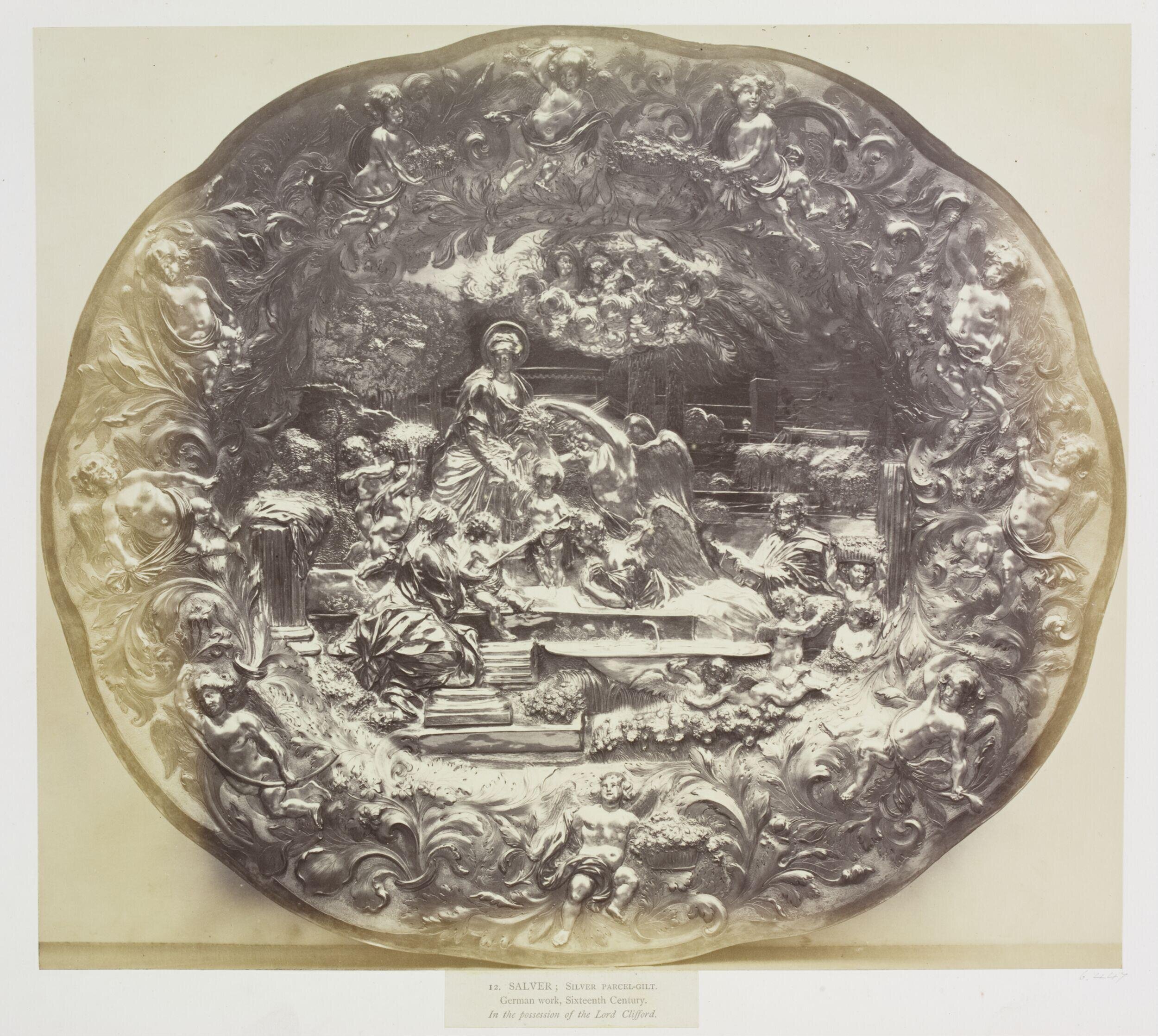 German silver parcel-gilt Salver belonging to Lord Clifford