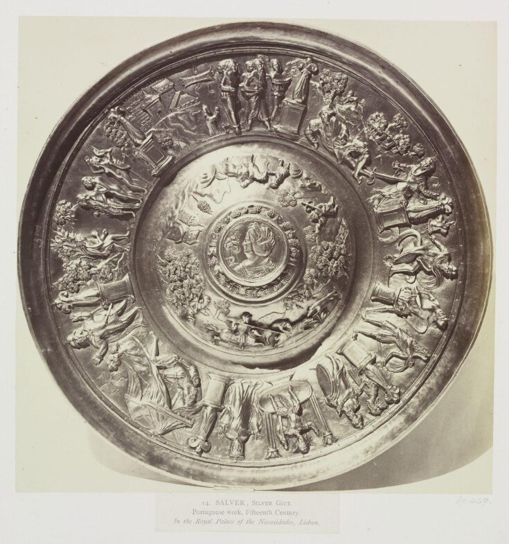  Plateau or Salver with raised centre with medallion head, Palace of Necessidades, Lisbon image