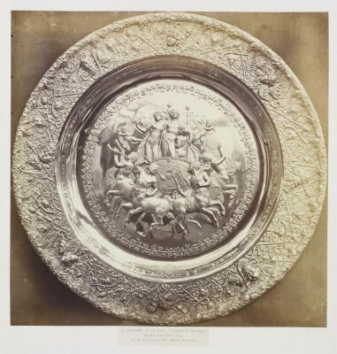  Silver-gilt English Salver designed by Stothard and belonging to Her Majesty the Queen