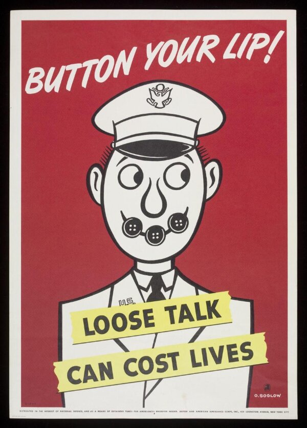 Button your lip! Loose talk can cost lives | Soglow, Otto | V&A Explore ...