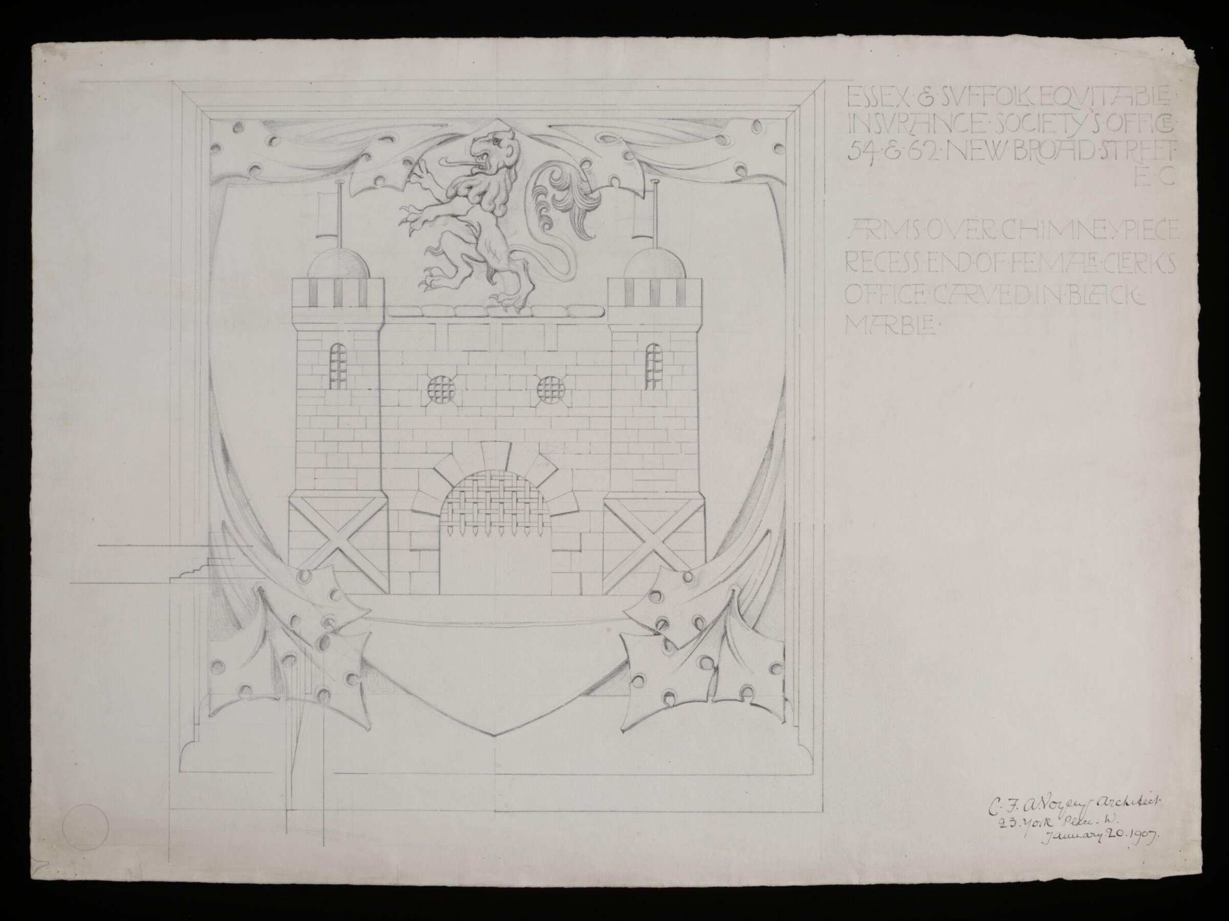 Drawing, C. F. A. Voysey, 1907