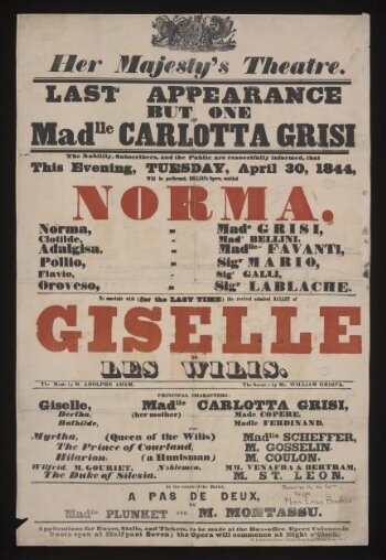 His Majesty's Theatre poster