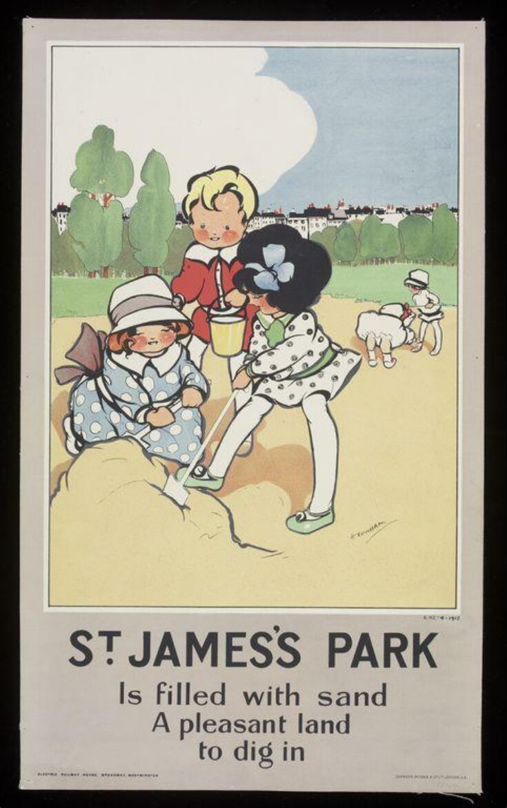 St James's Park is filled with sand ... top image